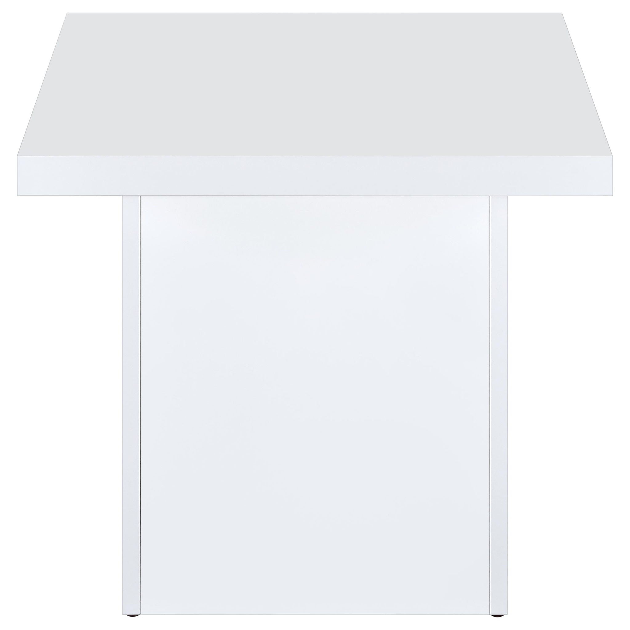 Devar 2-piece Square Coffee End Table Set White High Gloss