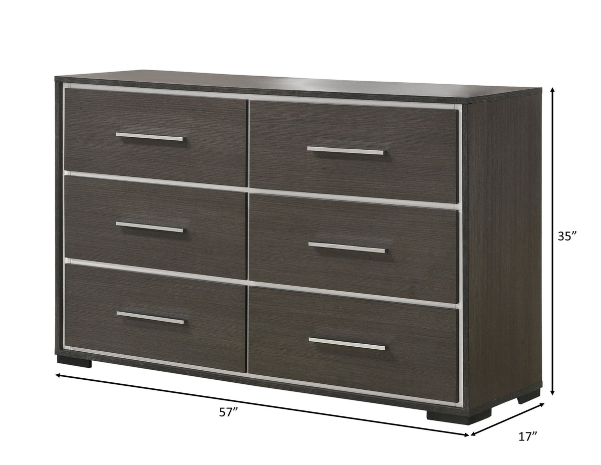 Sharpe - Twin 5 Piece Bedroom Set - Dark Gray