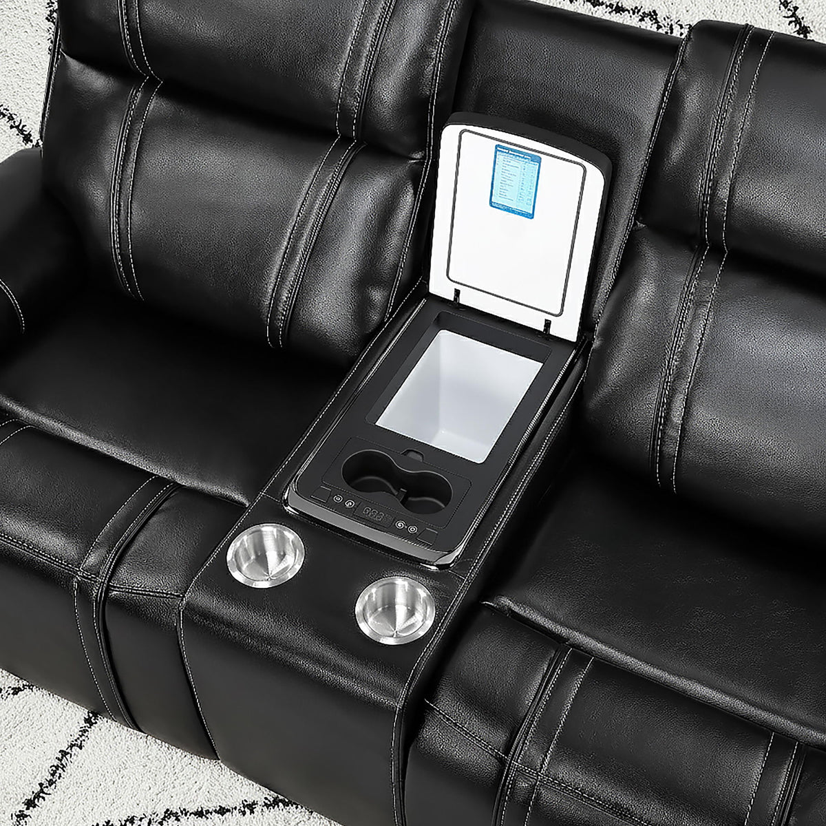 Gary - Power Reclining Loveseat With Cooler In Center Console - Black