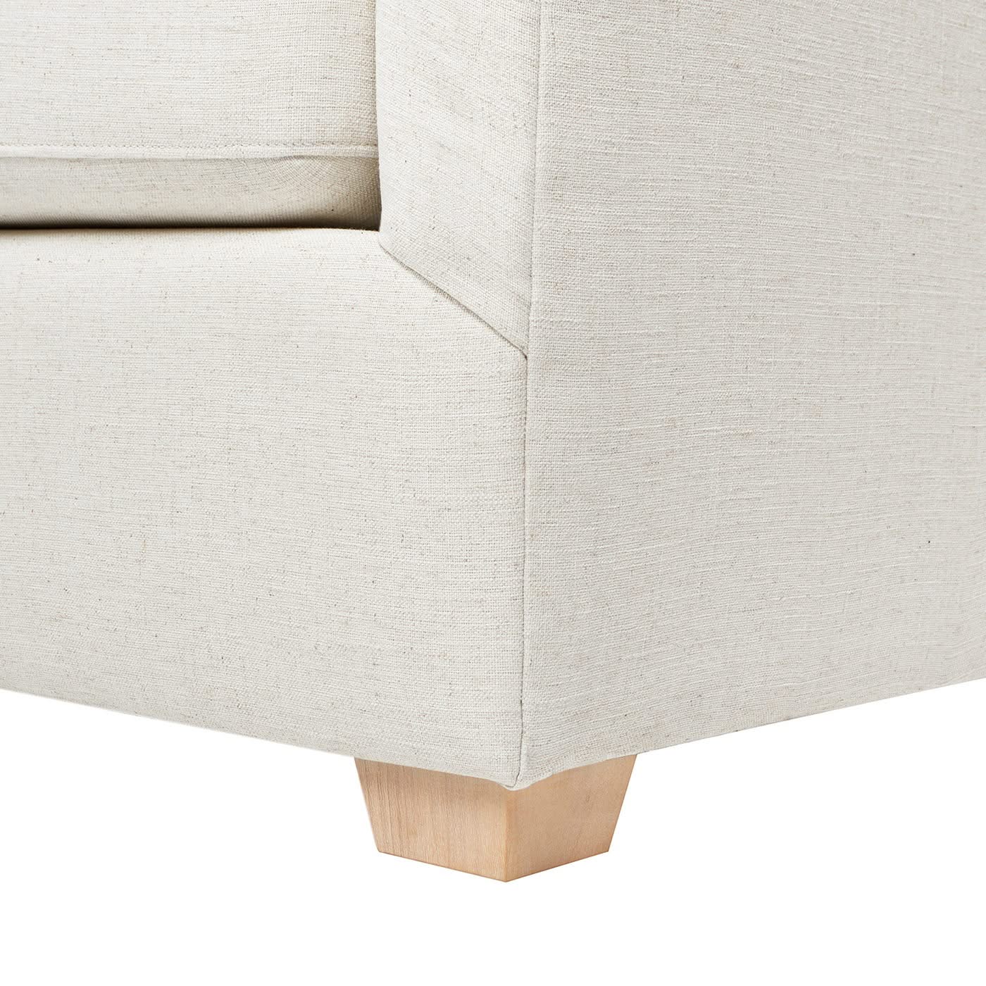 Ada - Flared Arm Contemporary Sofa With Lumbar Pillows - Flax White