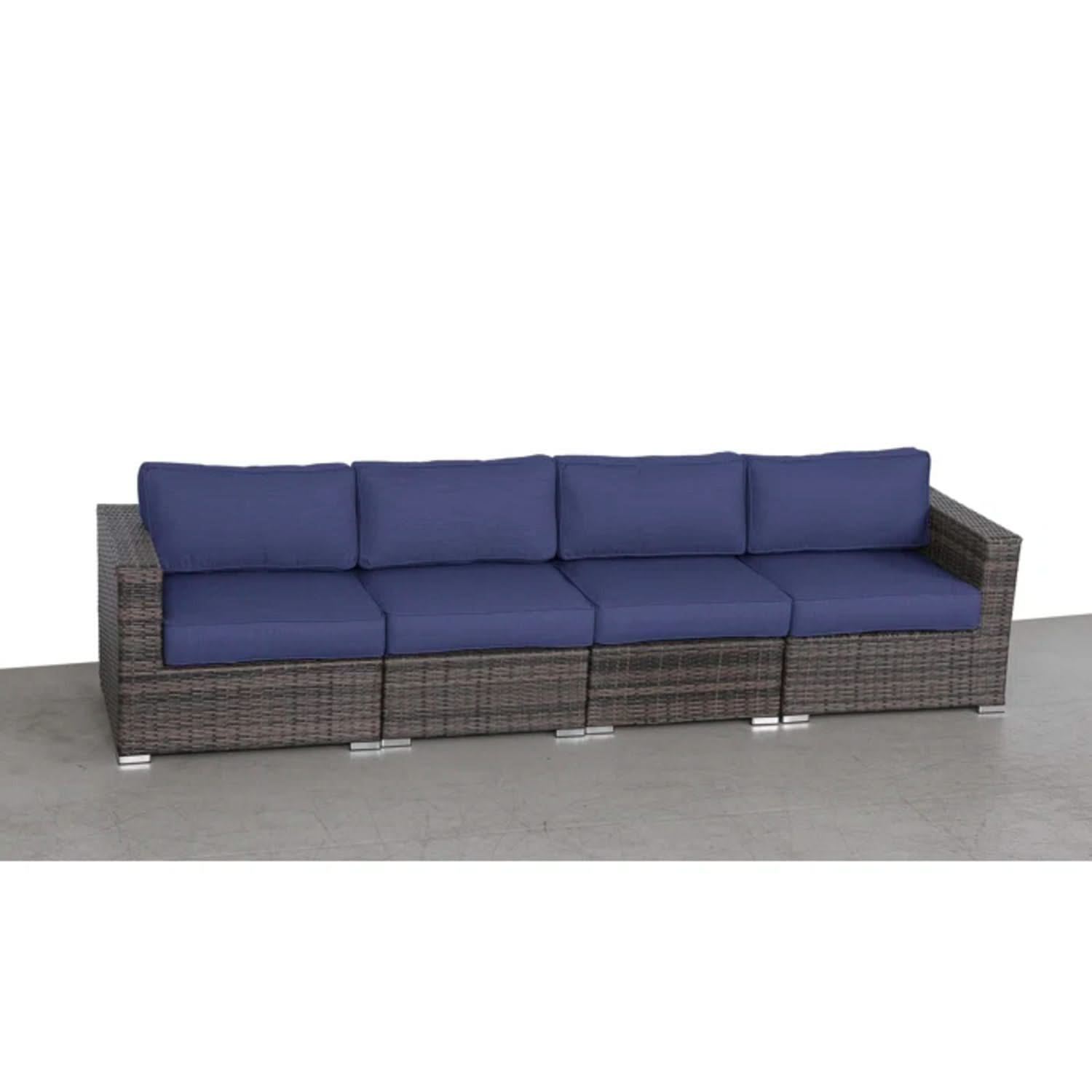 Luxurious Wicker Patio Sectional With Weather Resistant Sunbrella Cushions