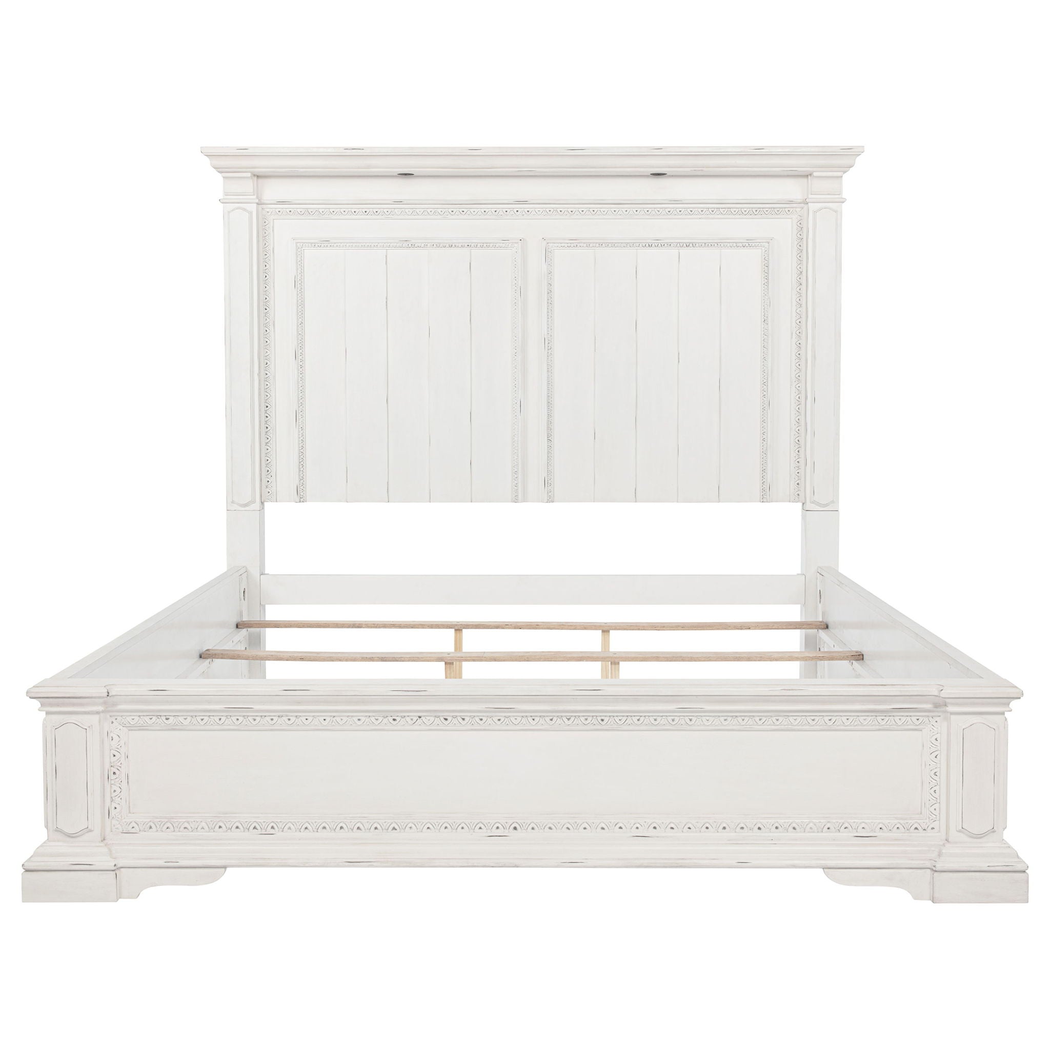 McKinney California King LED Light Panel Bed Vintage White
