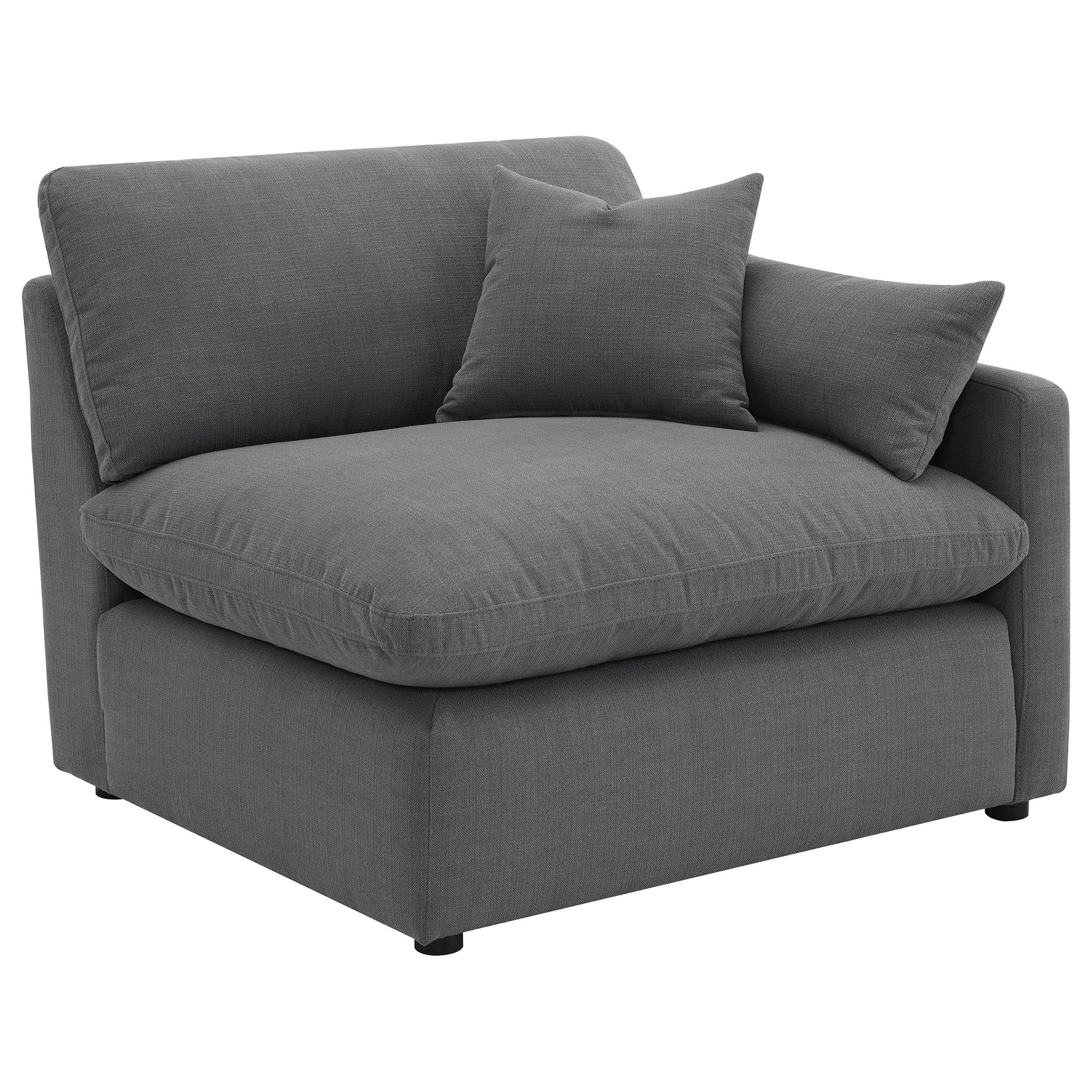 Hobson 4-piece Upholstered Modular Sectional Sofa Charcoal