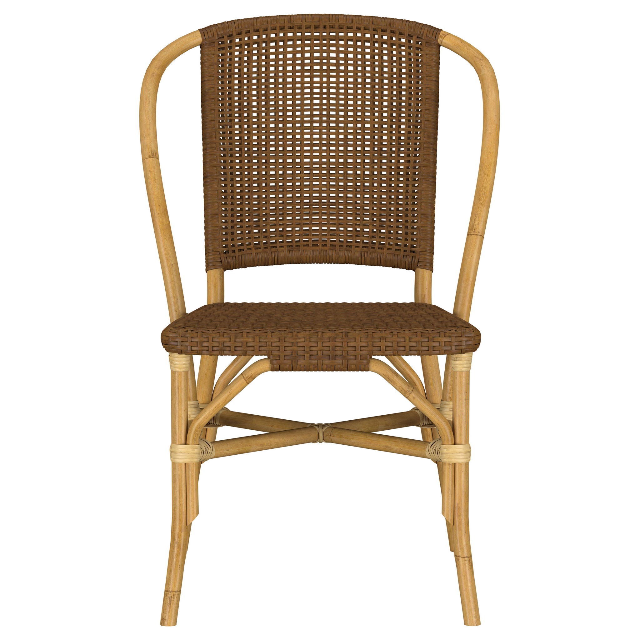 Lexley Woven Rattan Dining Side Chair Brown (Set of 2)