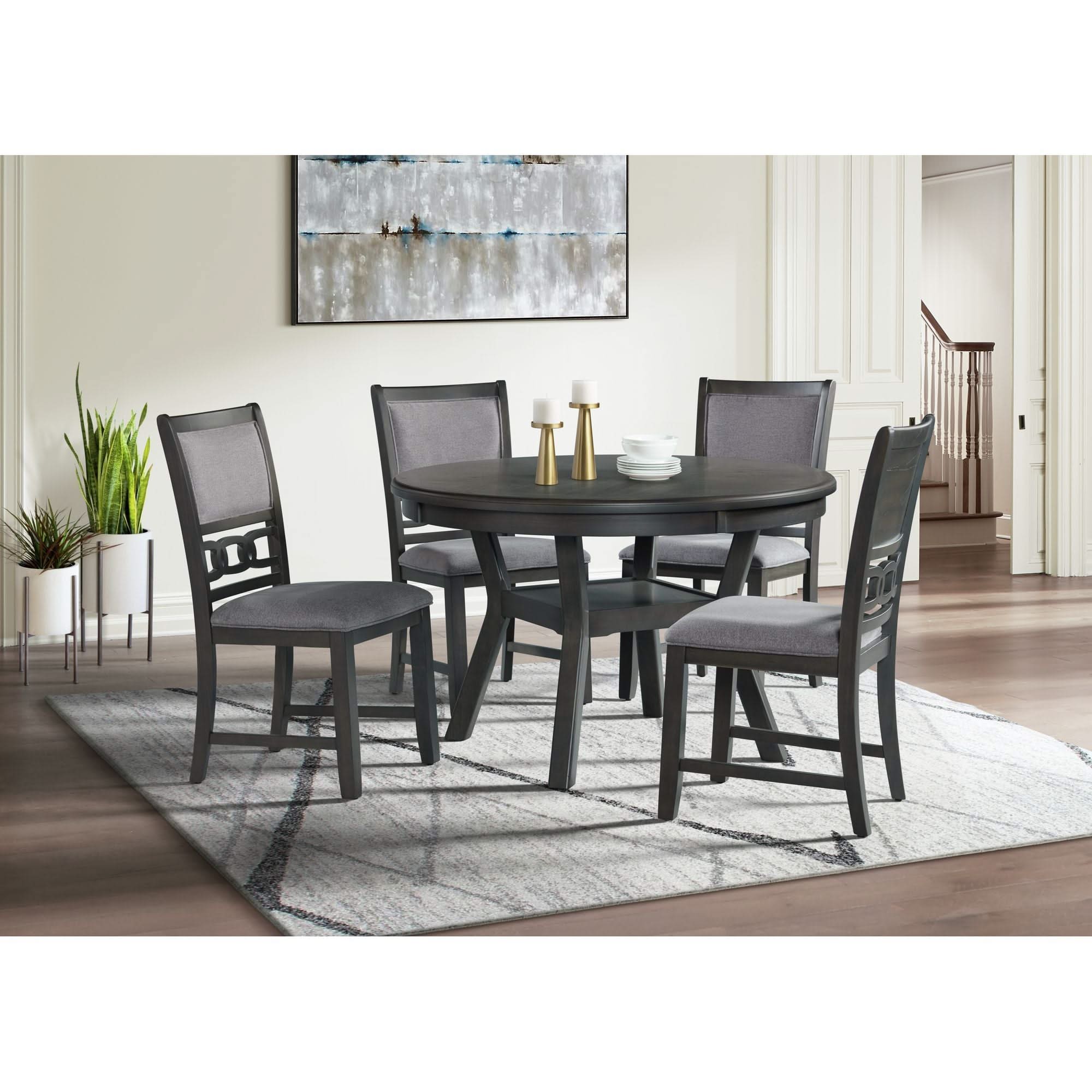 Amherst - Dining Side Chair With Fabric Cushion Side Stretcher (Set of 2) - Gray Finish