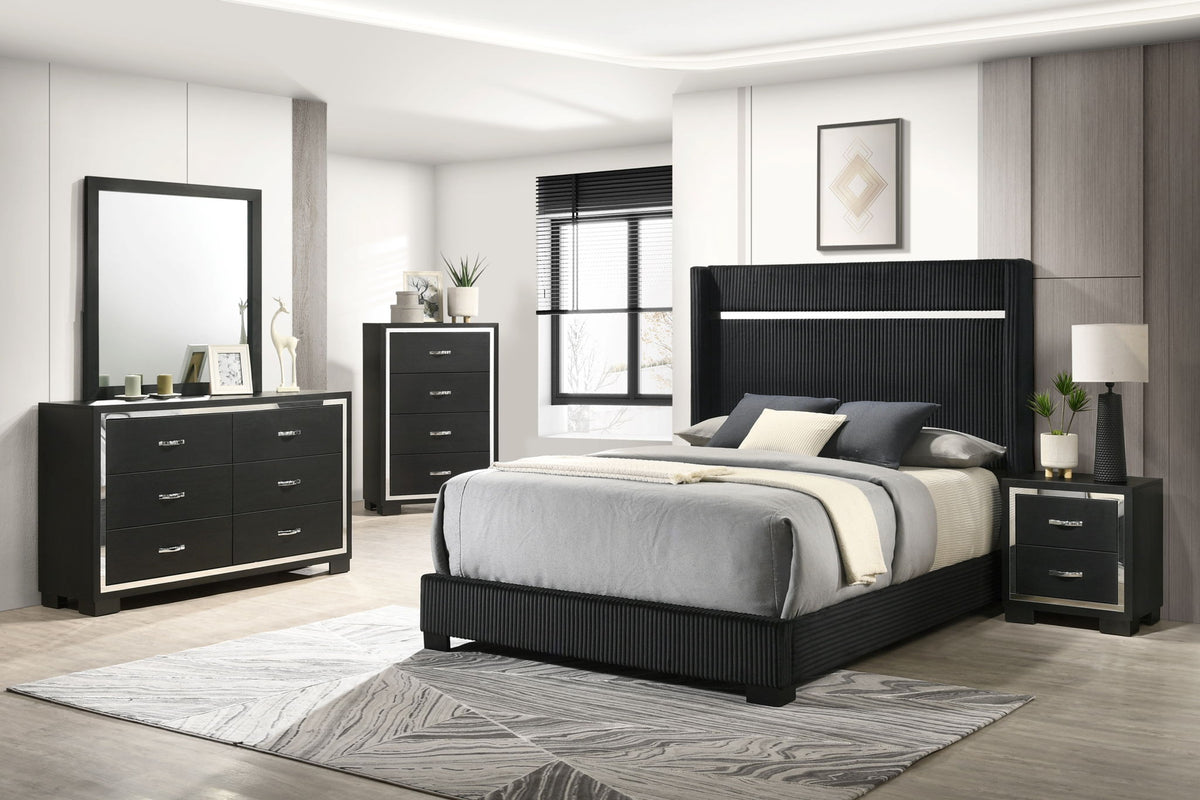 Gennro - Dresser & Mirror - Black
