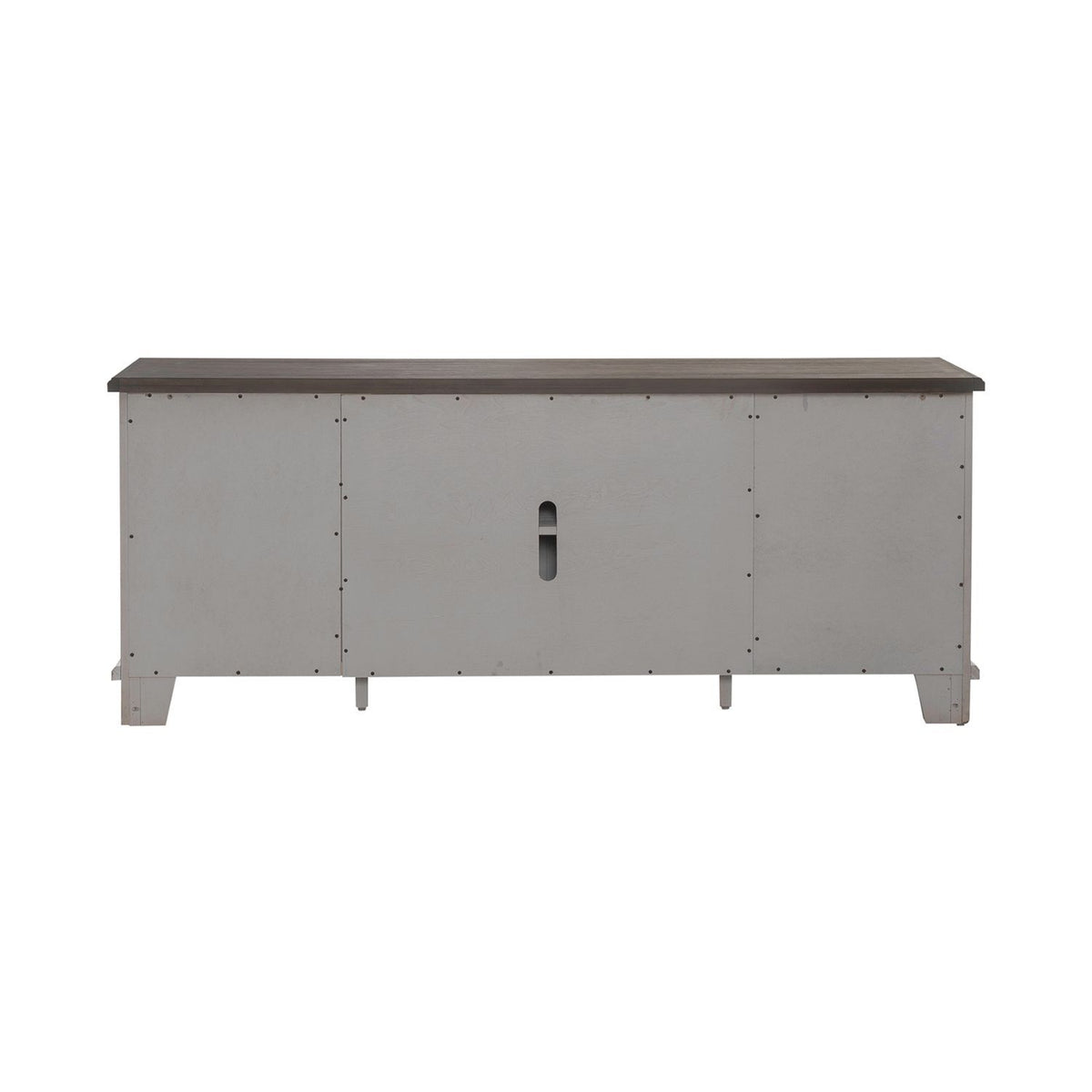 River Place - 75" Entertainment Console - Riverstone White & Tobacco