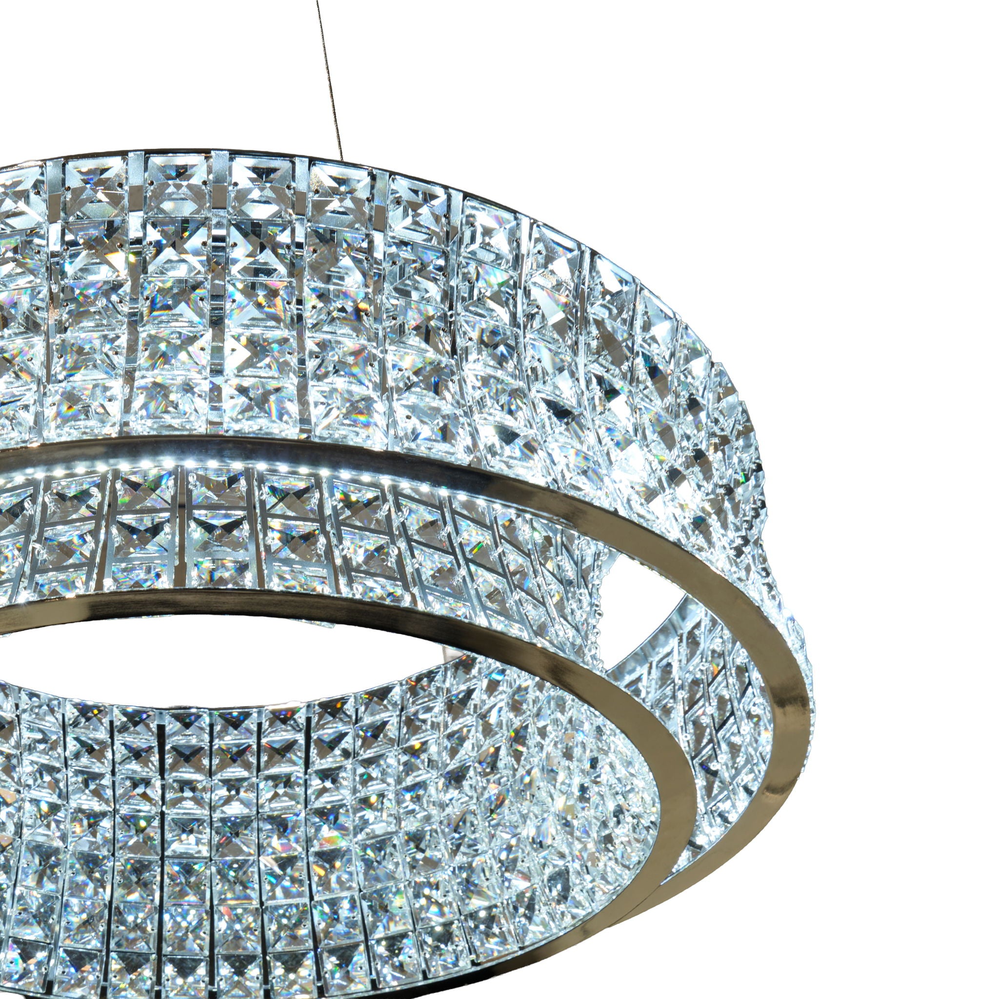 Michael Amini Lighting - Galaxy 24" Round LED Crystal Chandelier - Chrome