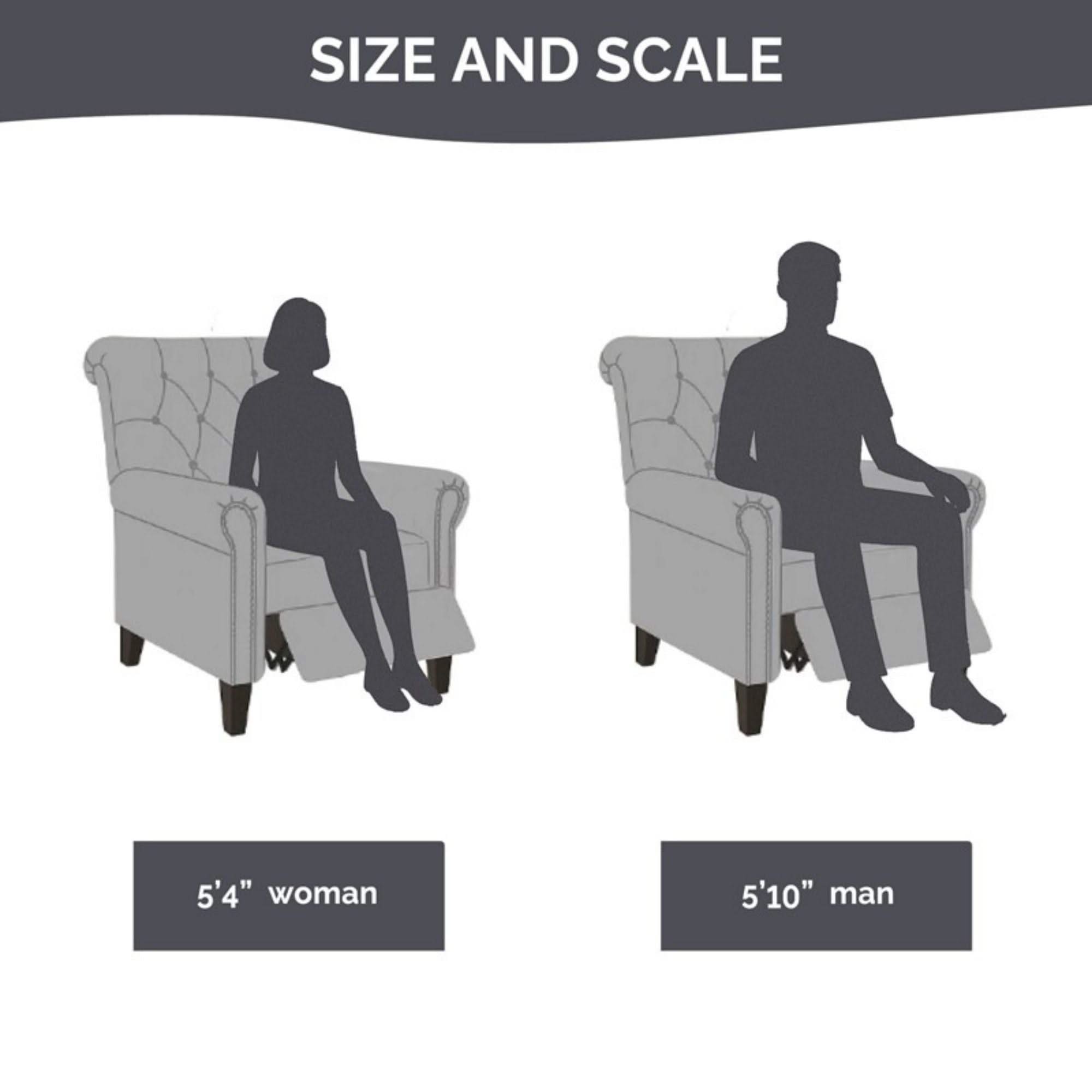 Aidan - Push Back Recliner Chair With Tufted Back And Nailhead Trim - Cream