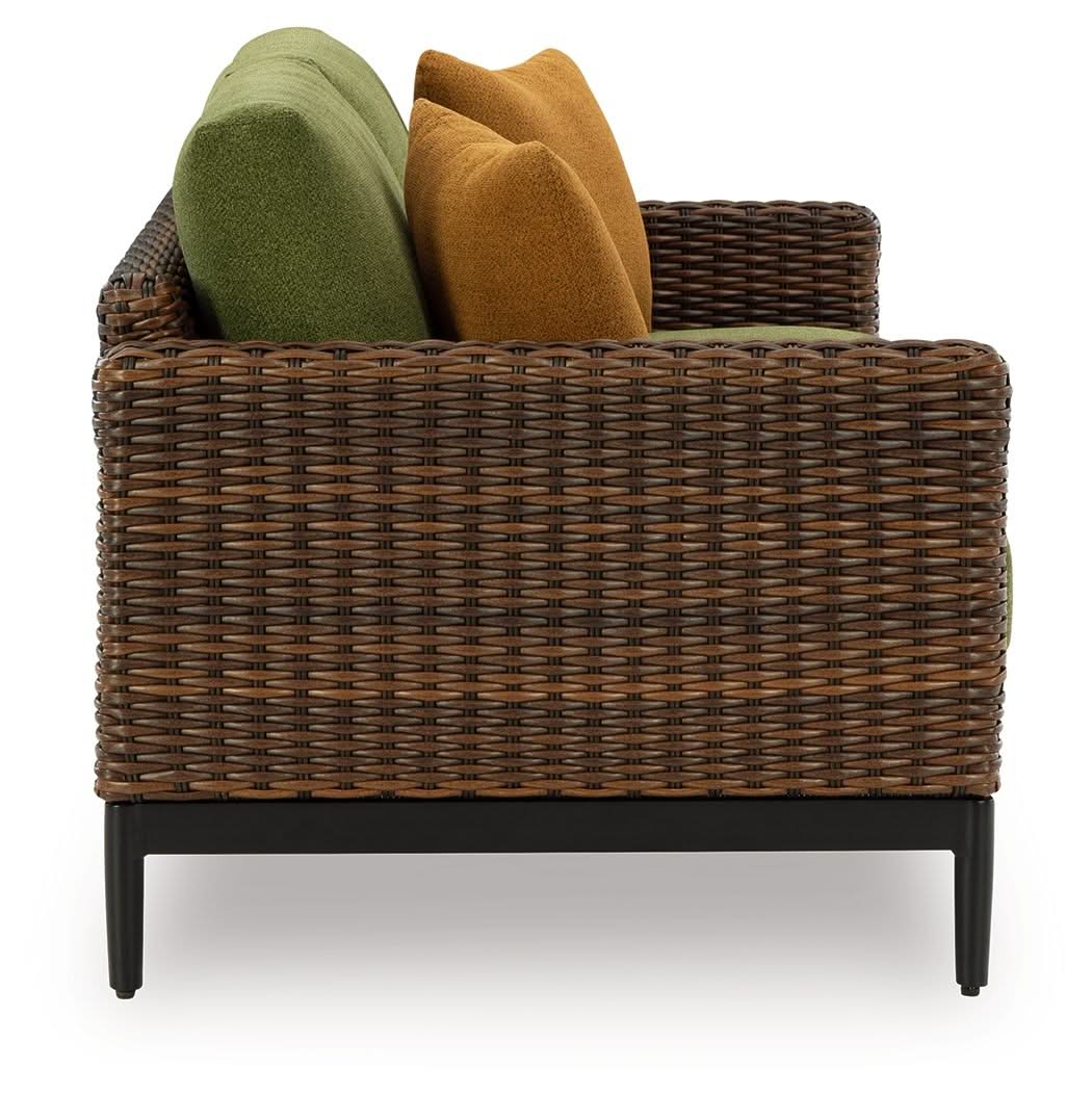 Horizon Hall - Loveseat With Cushion - Brown / Green