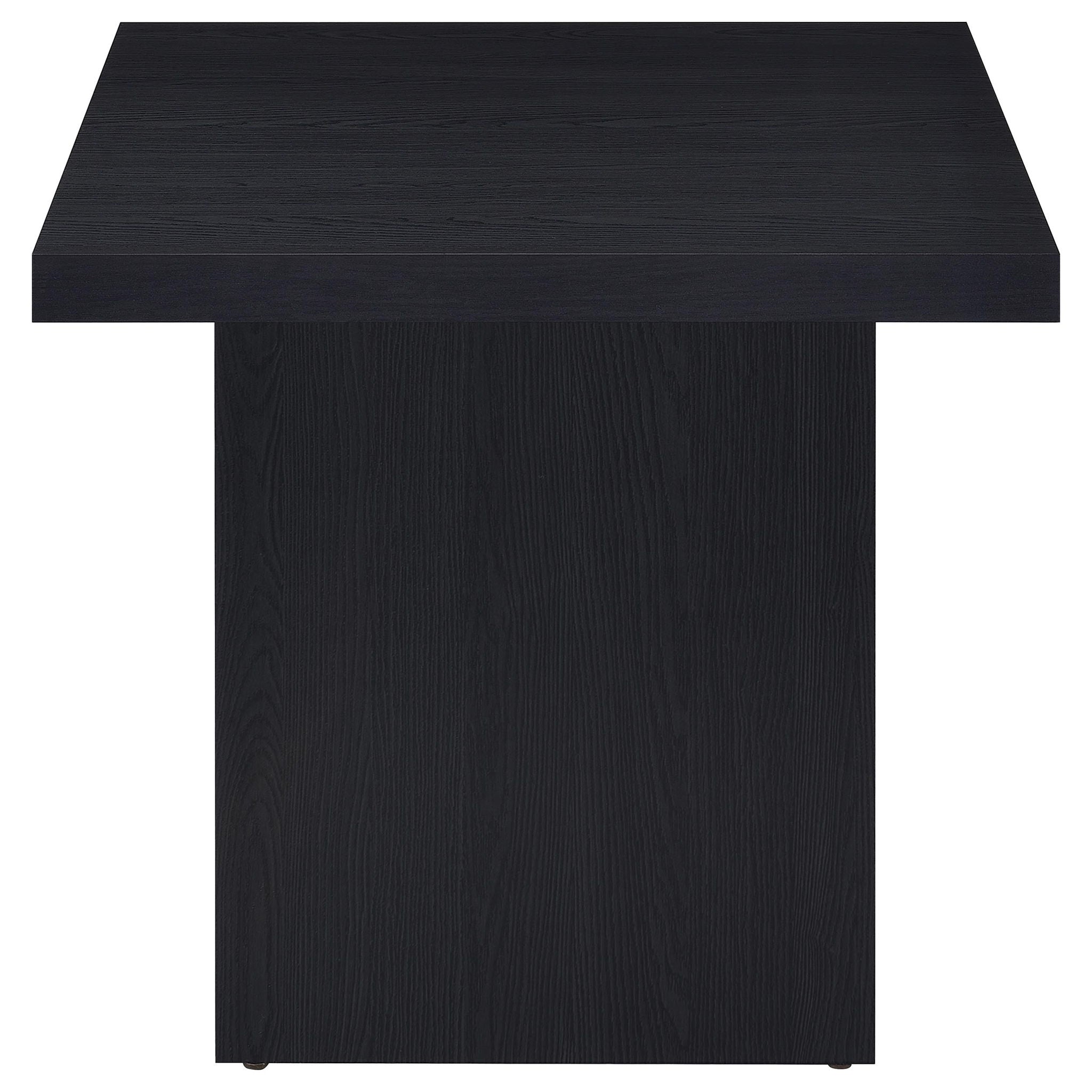 Devar 2-piece Square Cocktail Coffee End Table Set Black