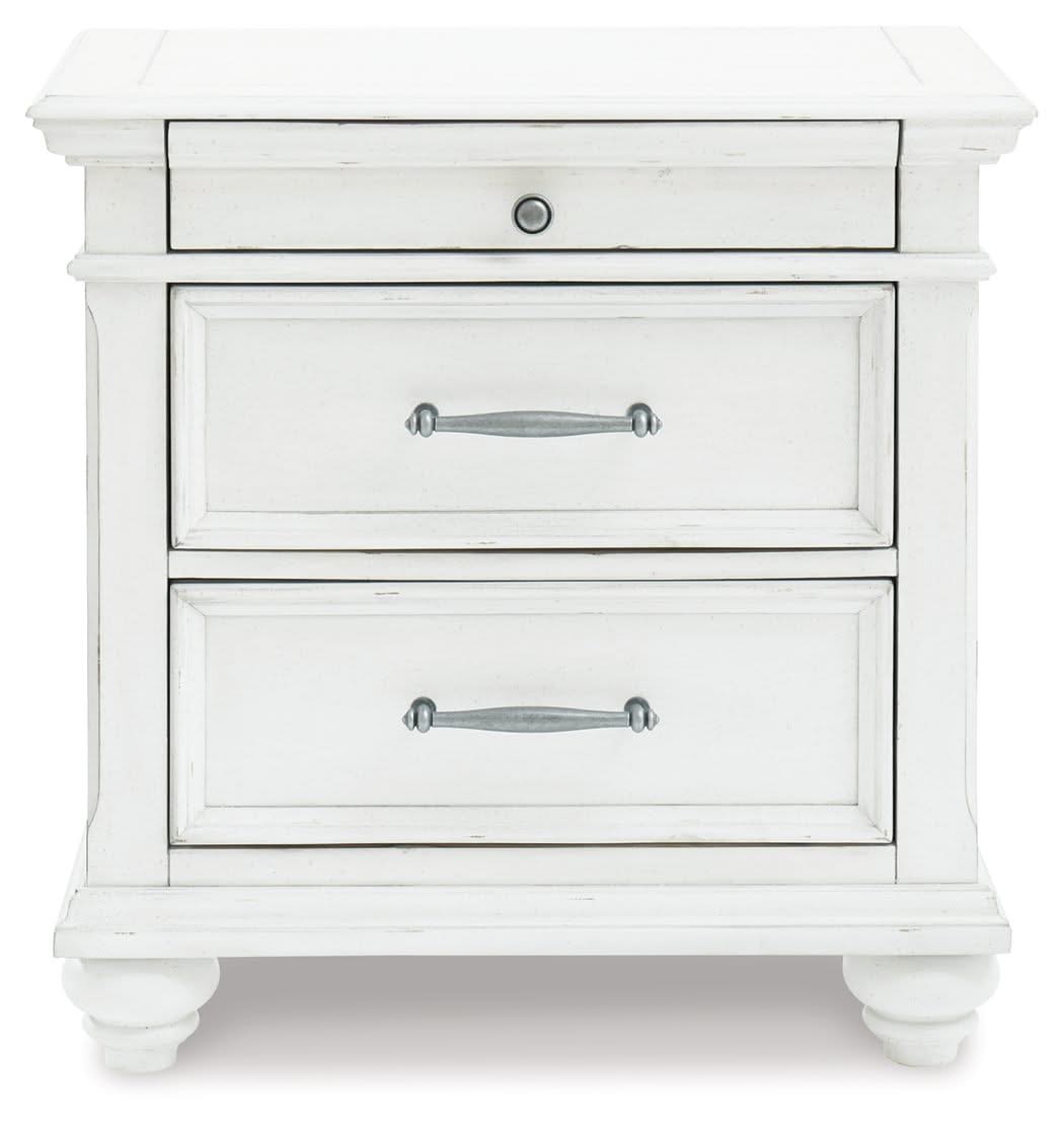 Kanwyn - Three Drawer Night Stand - Whitewash