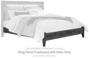 Baystorm - King Panel Footboard With Rails - Gray