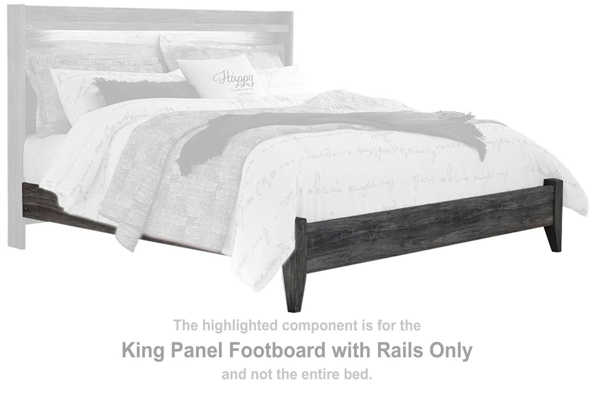 Baystorm - King Panel Footboard With Rails - Gray
