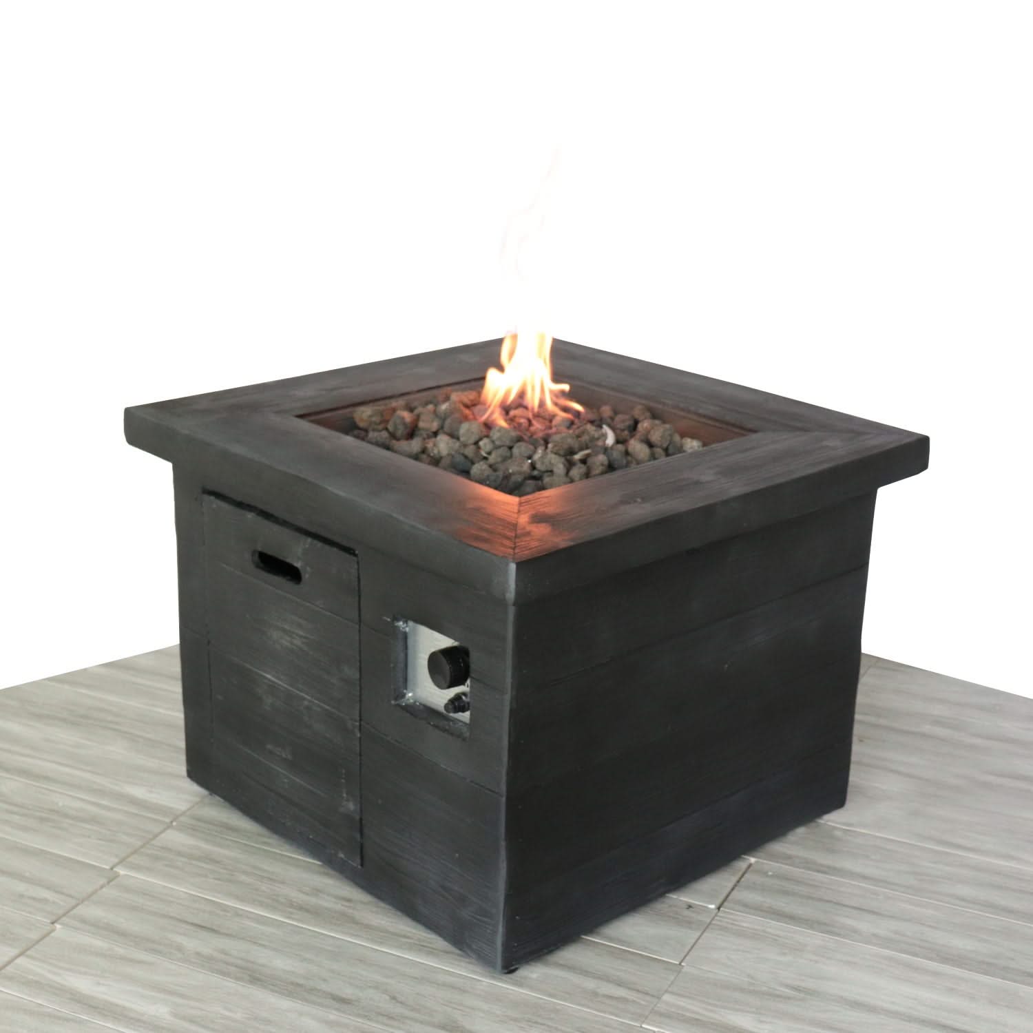 Fiber Reinforced Propane / Natural Gas Fire Pit Table - Charcoal