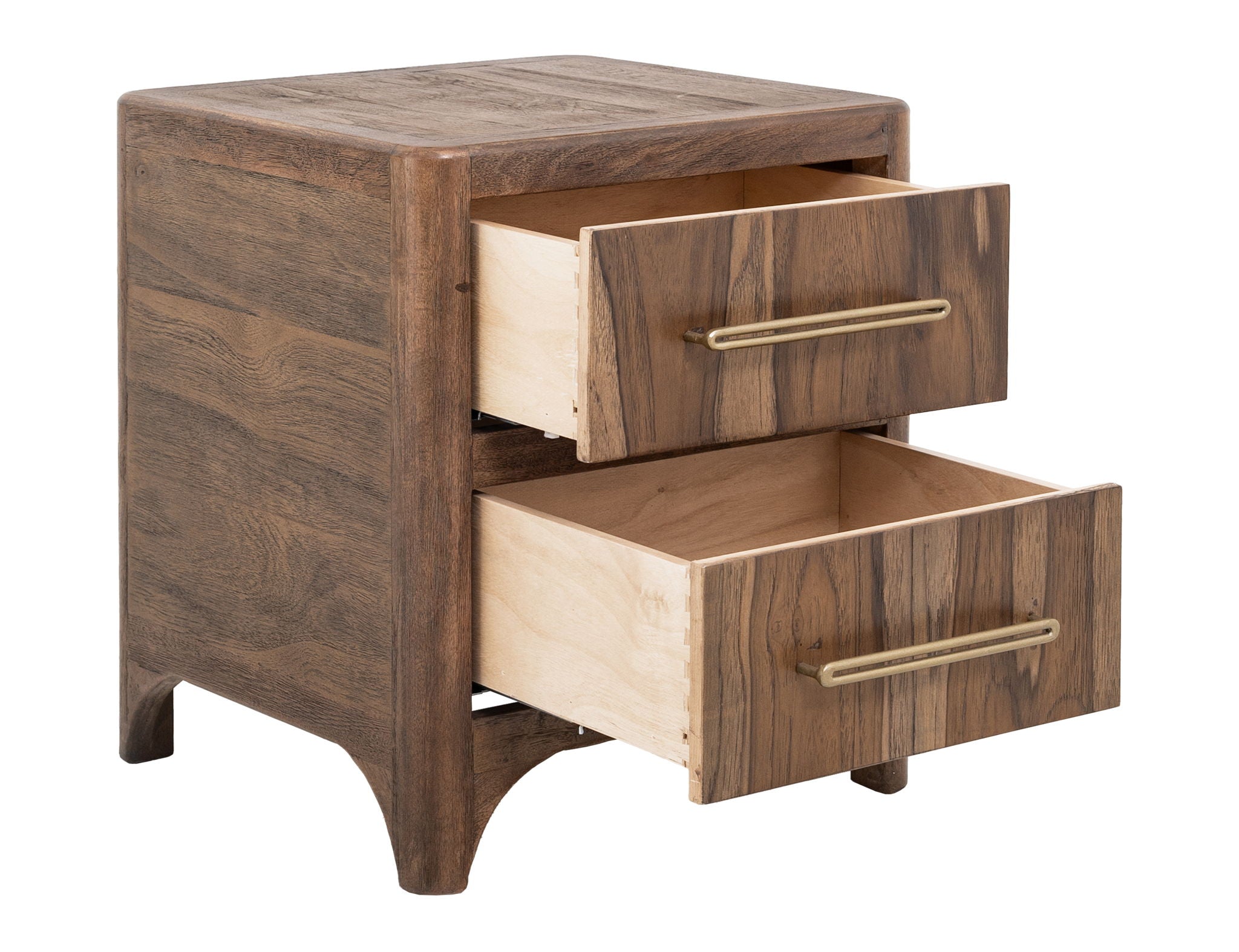 Praga - 2-Drawer Nightstand - Almond / Barrel Brown