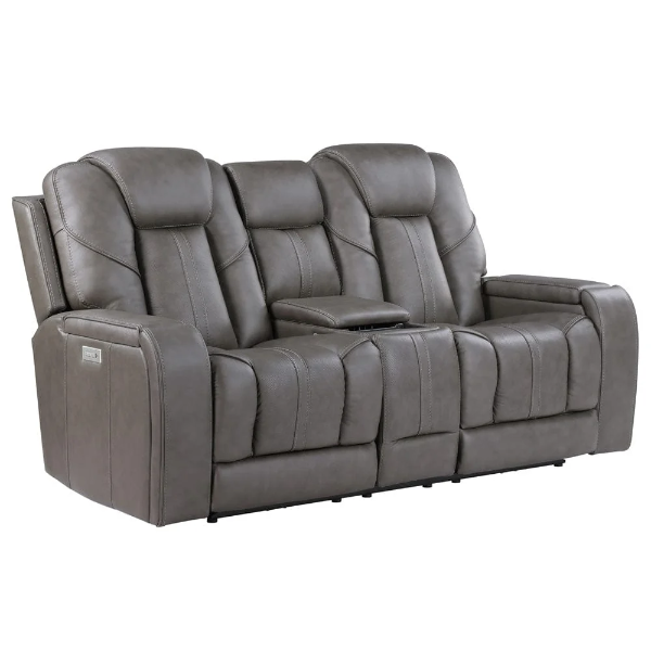 Atmos Leather Triple Power Reclining Loveseat with Immersive Sound