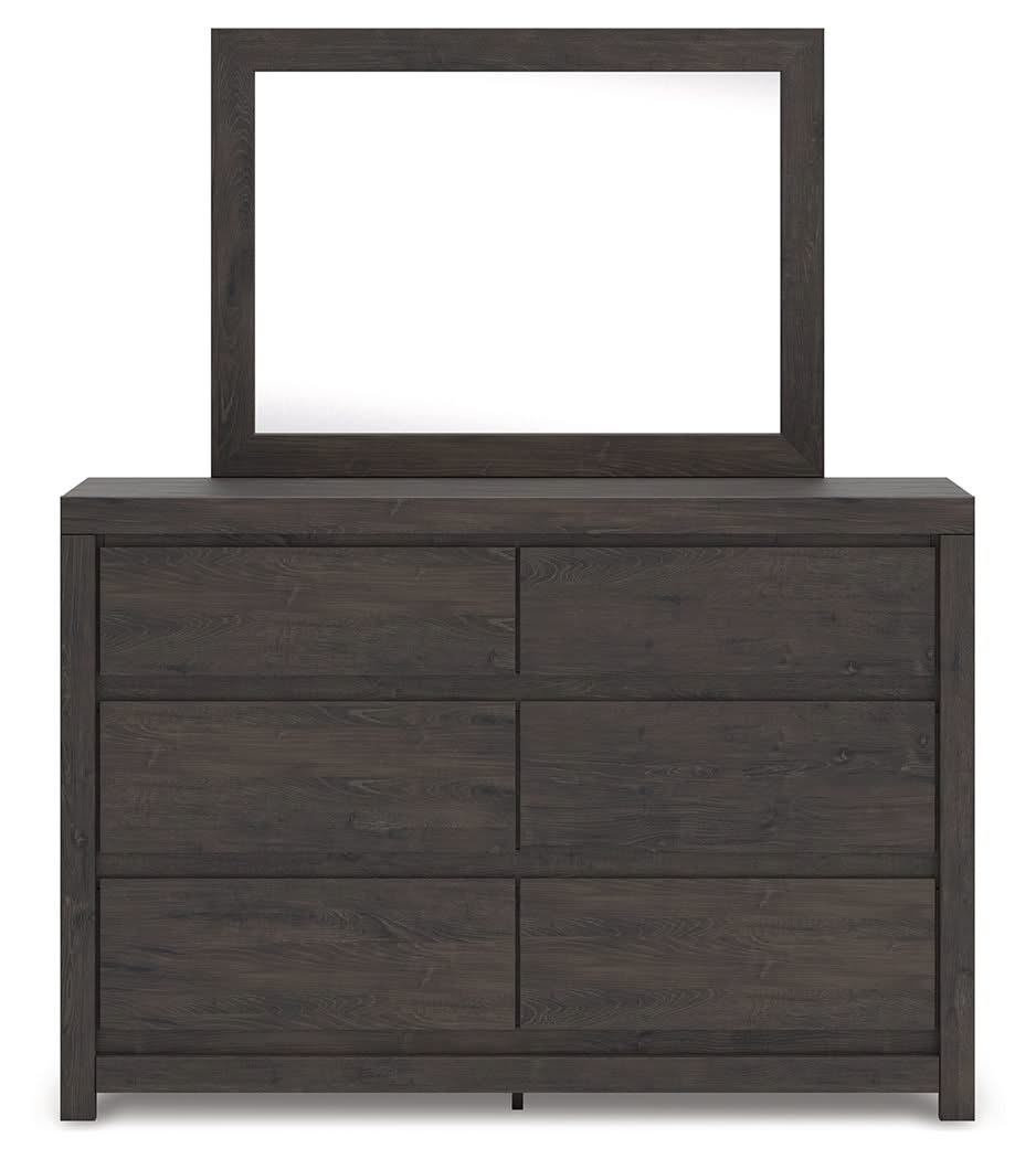 Fraluna - Dresser And Mirror - Charcoal