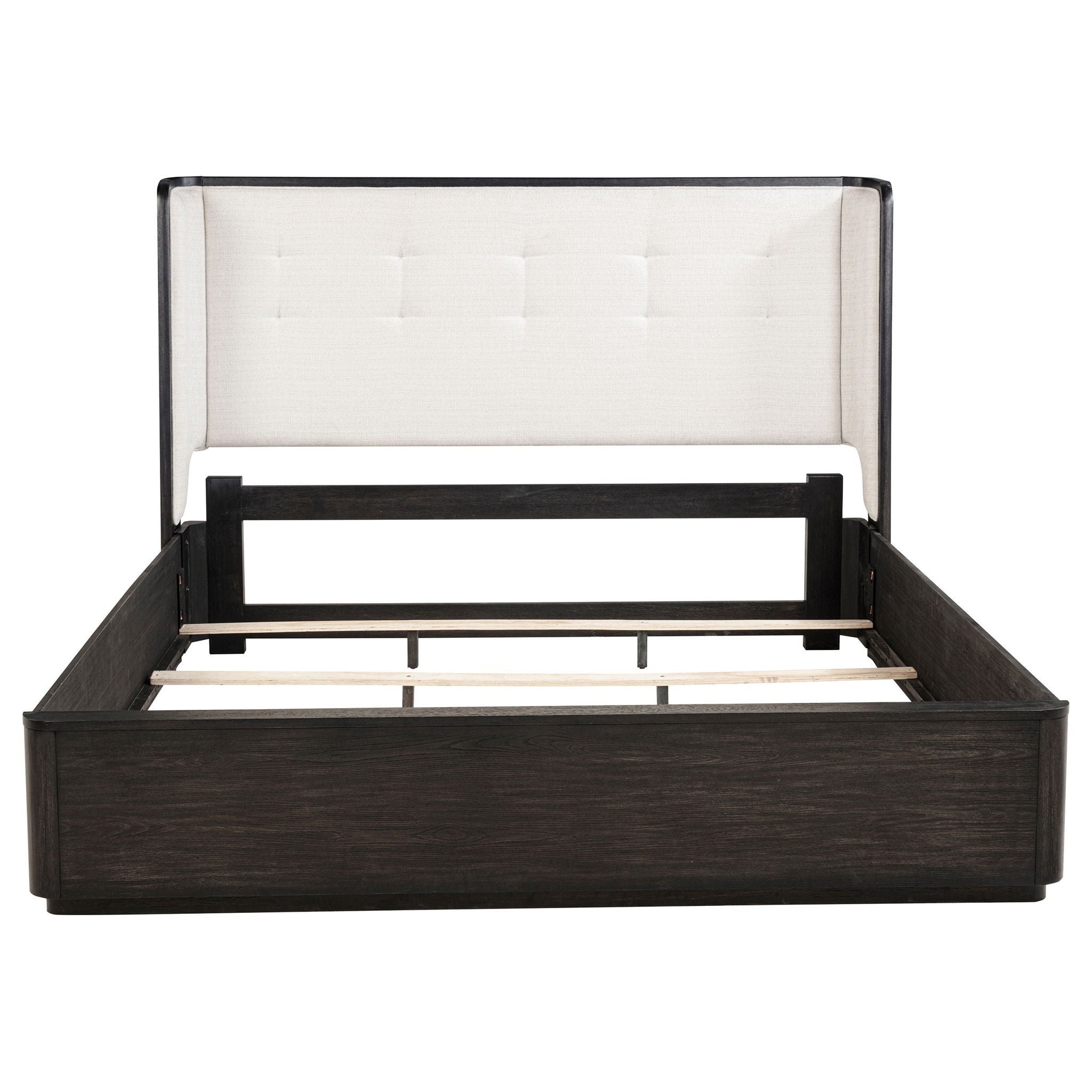 Leandro 55-inch Eastern King Wingback Bed Burnished Black