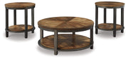Roybeck - Occasional Table Set (Set of 3) - Light Brown / Bronze