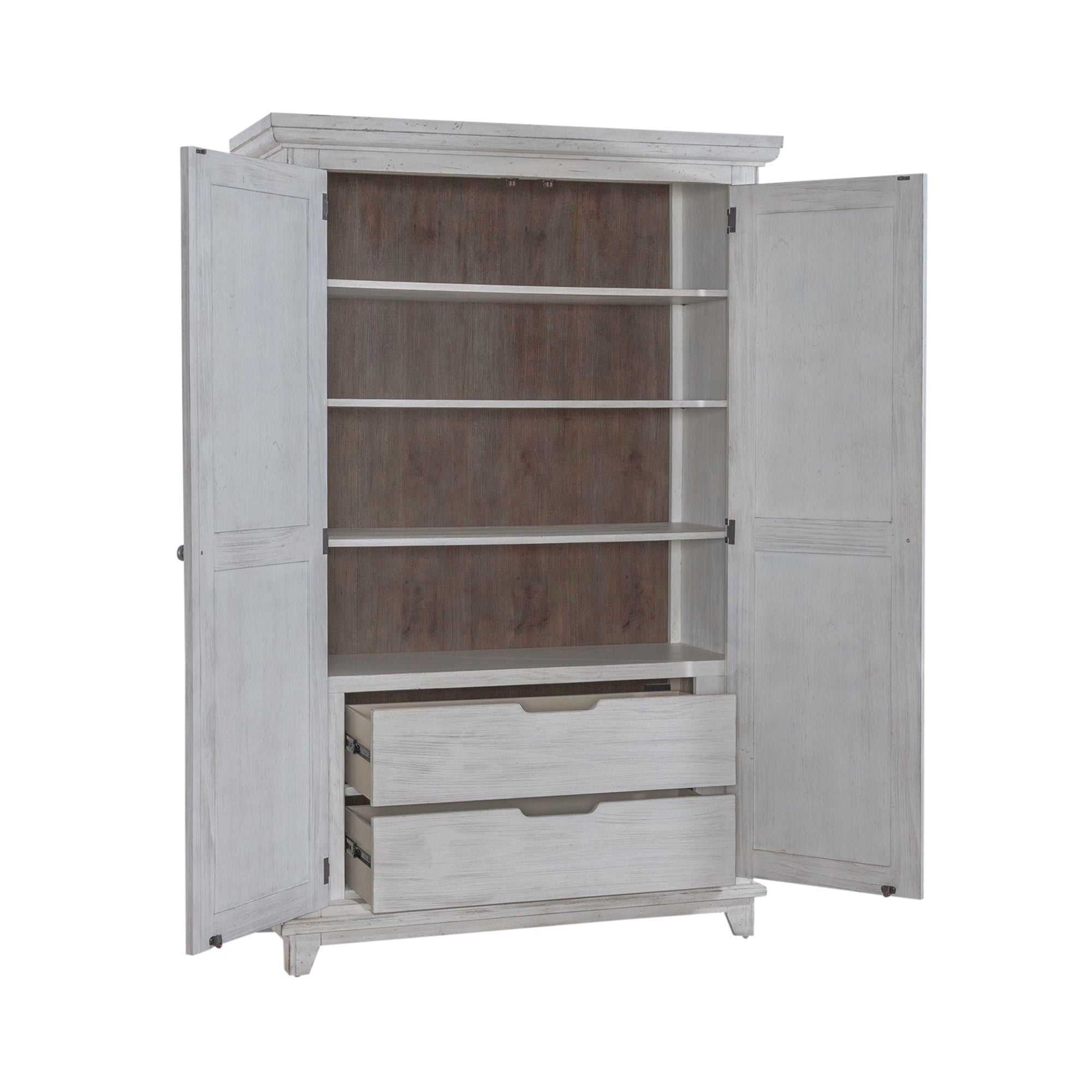 River Place - Armoire - Riverstone White & Tobacco