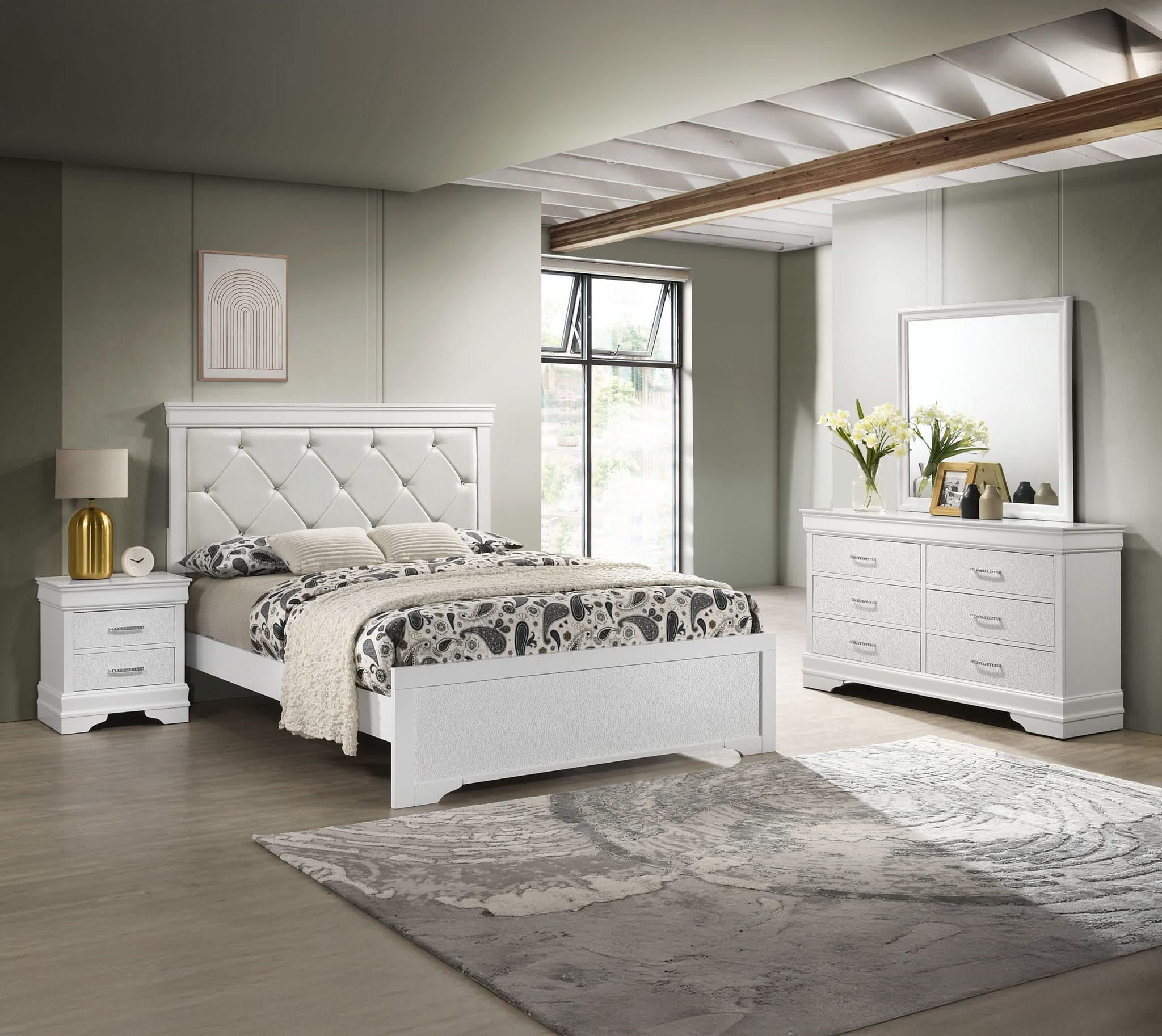 Amalia - Twin 4 Piece Bedroom Set - White