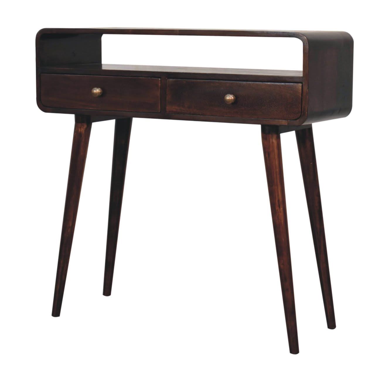 Solid Wood Curved Console Table