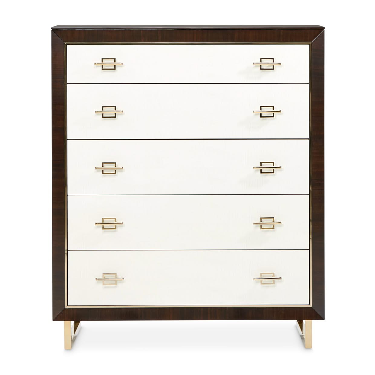 Belmont Place - 5-Drawer Chest - White / Dark Brown