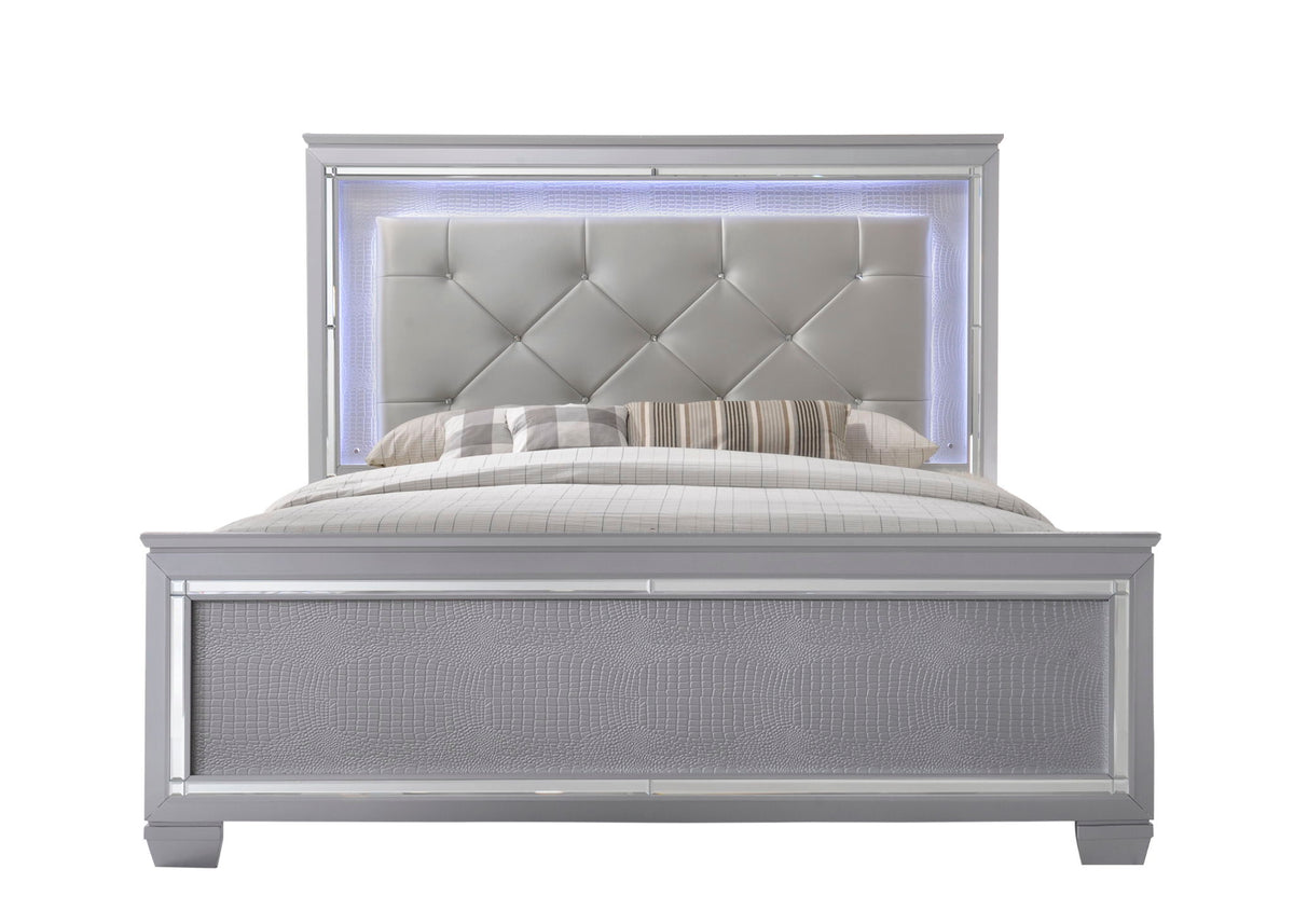 Lillian - King 4 Piece Bedroom Set - Gray