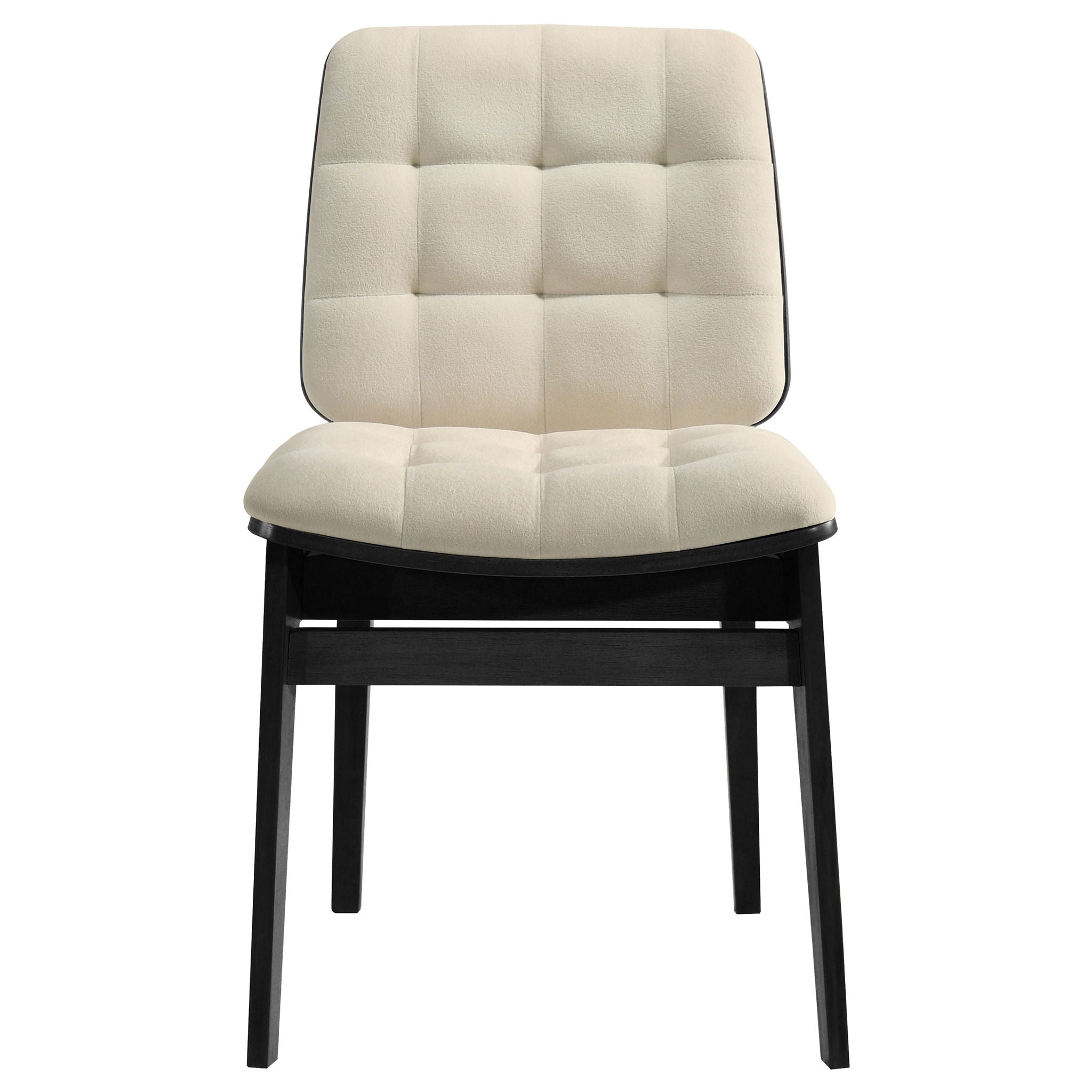 Redbridge Velvet Upholstered Side Chair Cream and Black (Set of 2)