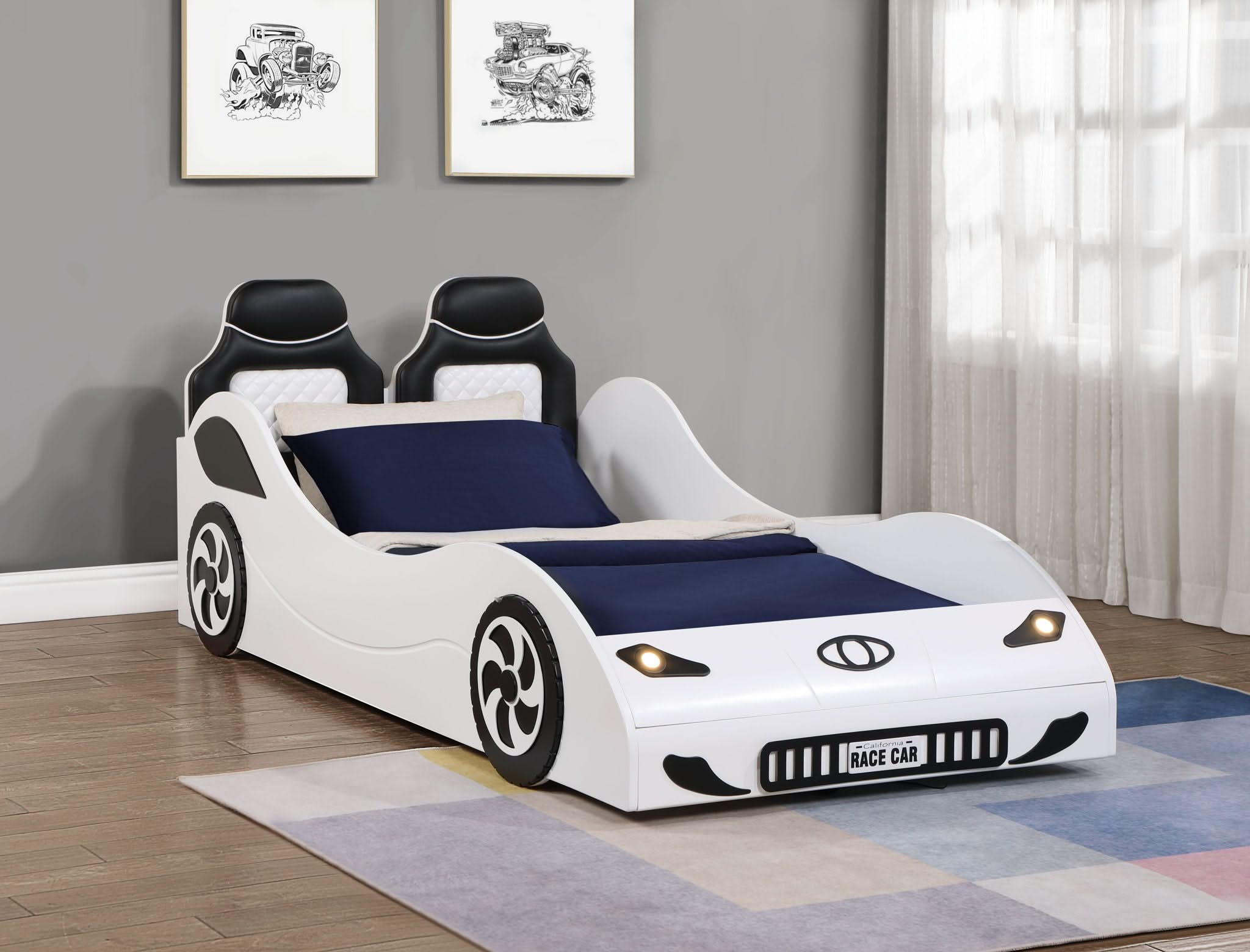 Colen - Twin Car Bed With LED