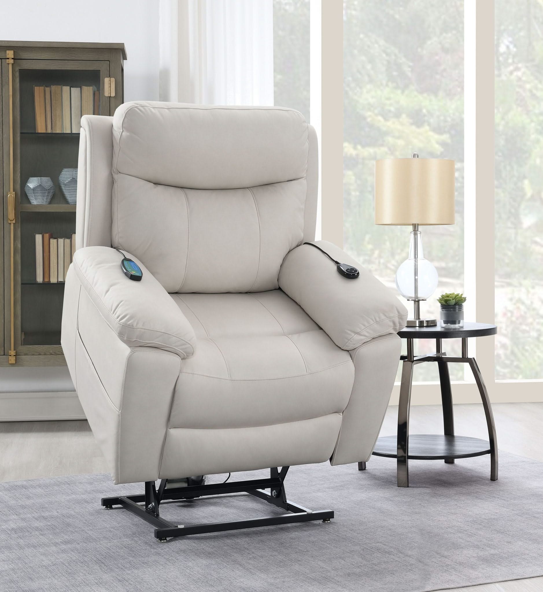Chriki - Polished Power Motion Recliner With Lift Heating Massage Chair