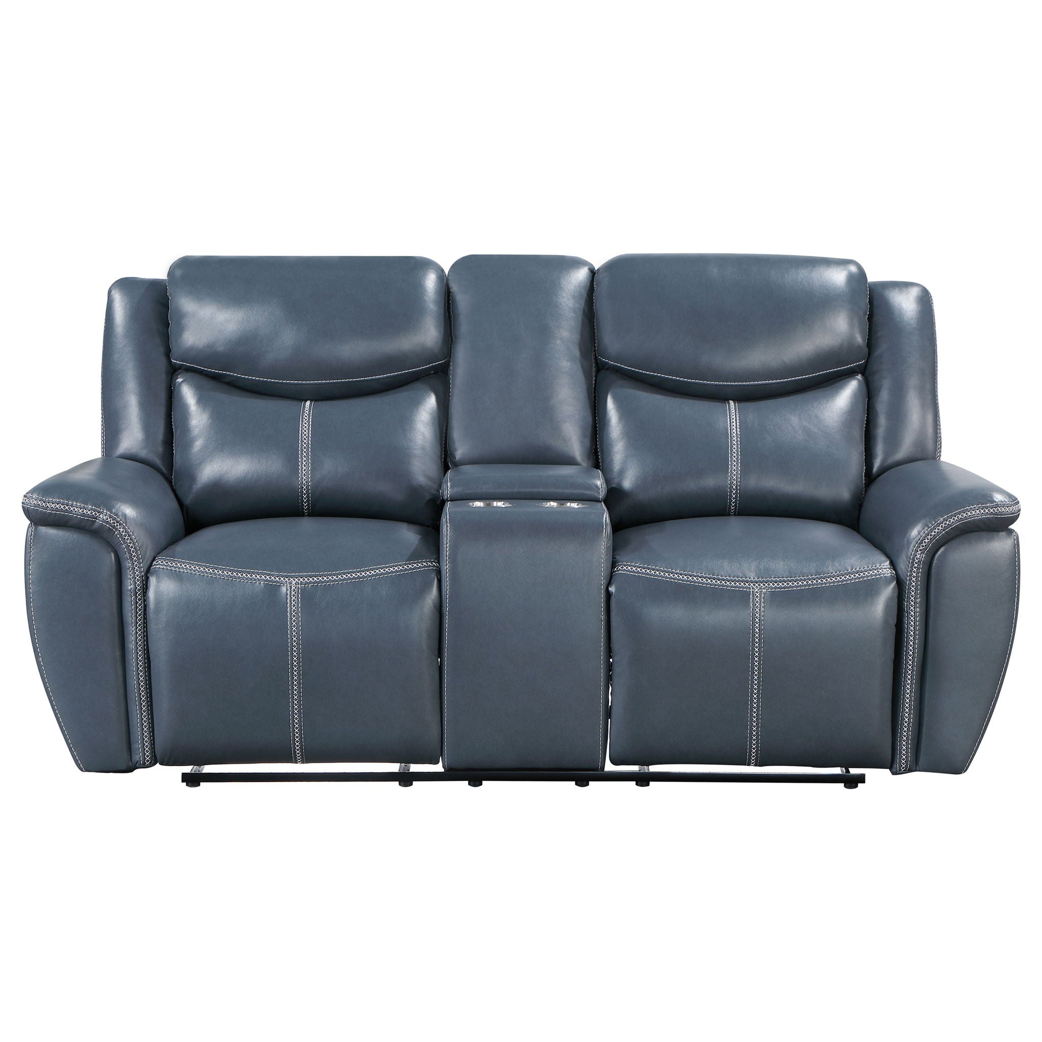 Sloane Upholstered Padded Arm Reclining Loveseat Blue