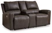 Boxmere - Dbl Power Reclining Loveseat with Console - Storm