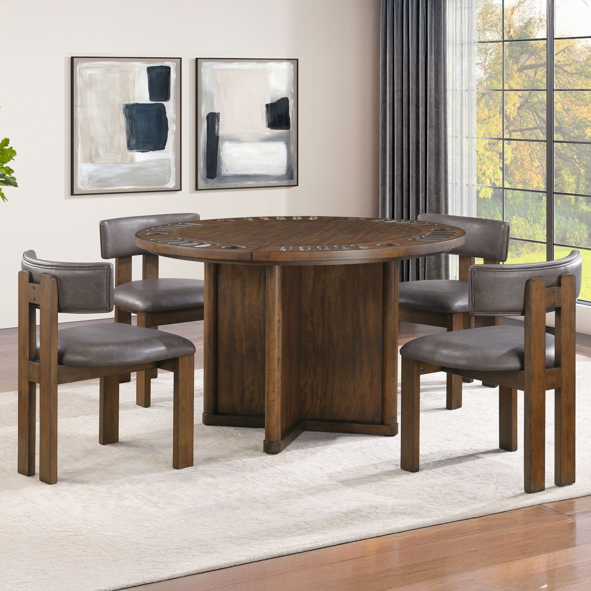 Cambridge - 6 Piece Game Set, Table, Game Top - Brown - | Free Shipping ...