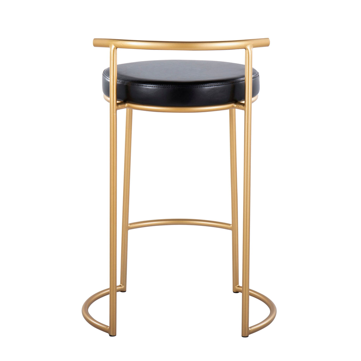 Fuji - Round Contemporary Fixed Height Counter Stool (Set of 2)