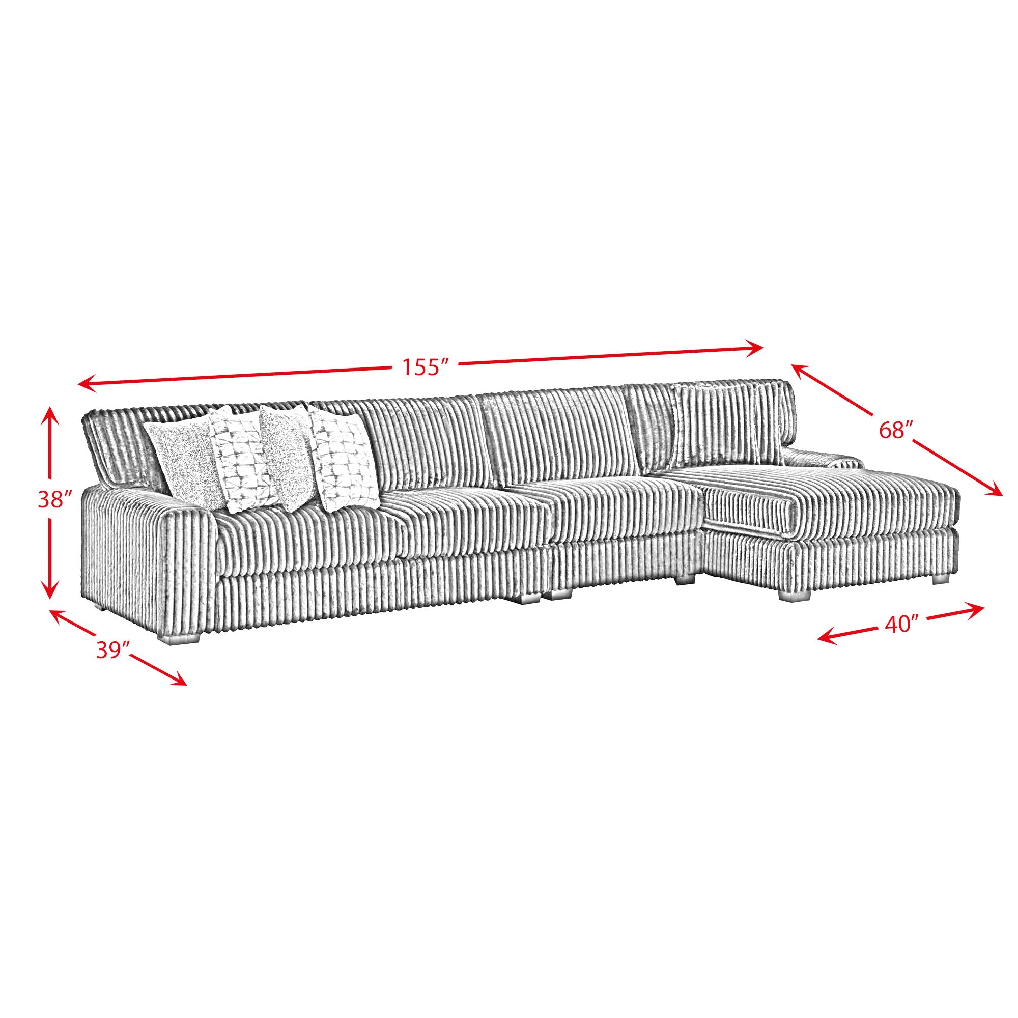 Nightfall - Sectional Set With 2 Pillows