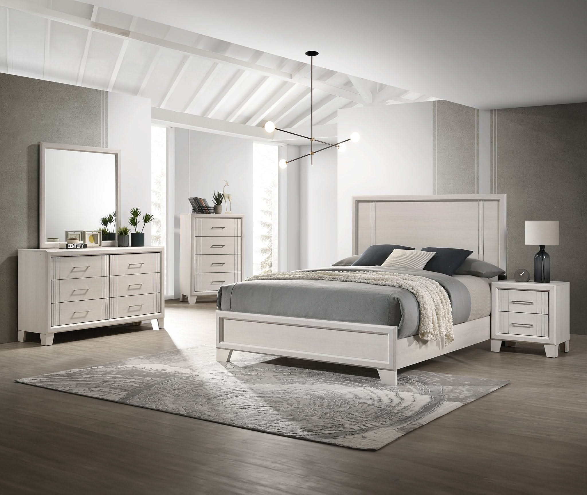Charlie - Full 5 Piece Bedroom Set - White