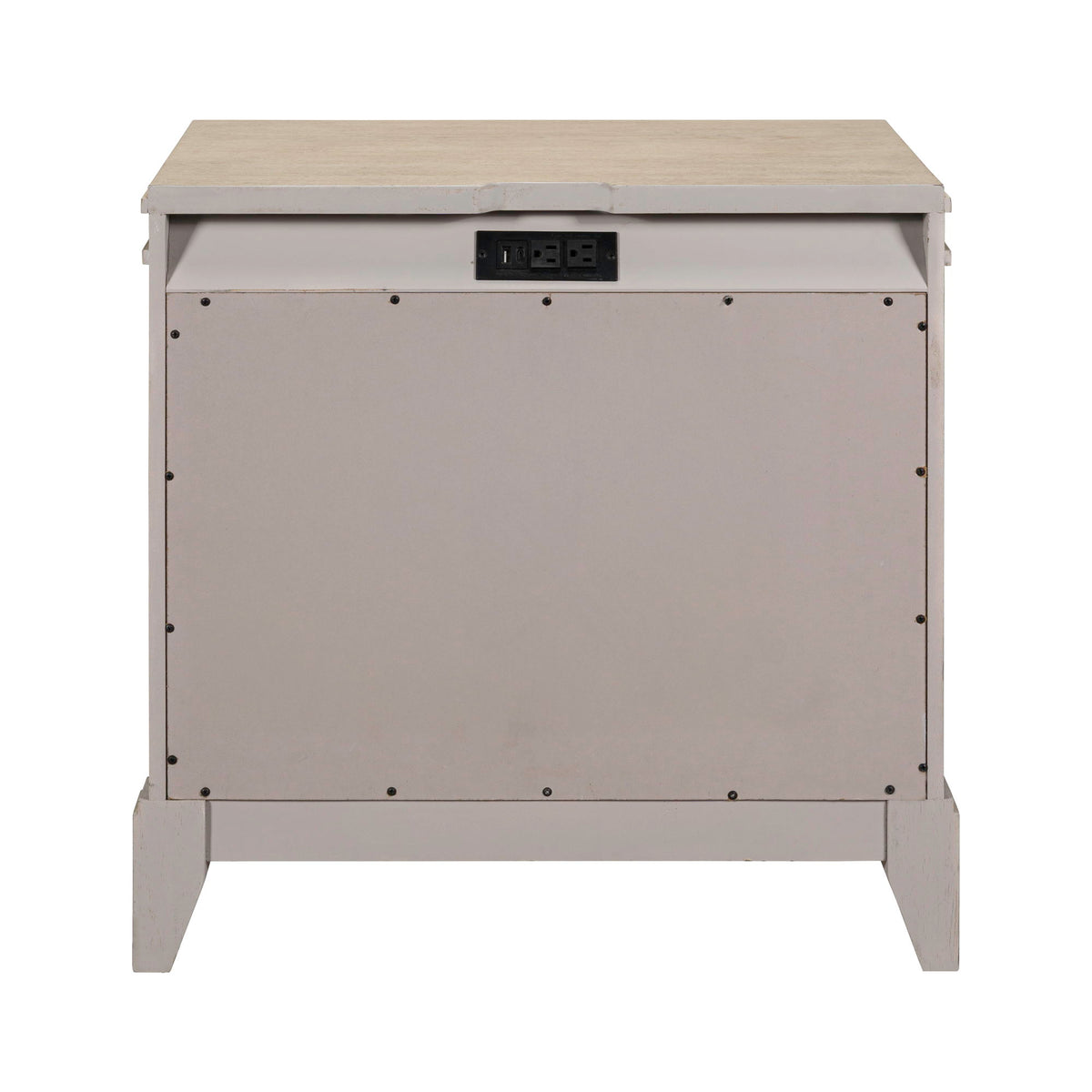 New Haven - Nightstand With Charging Station - Sanctuary White