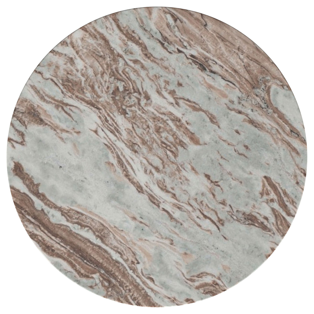 Jenna 2-piece Round Marble Top Coffee Table Set Brown
