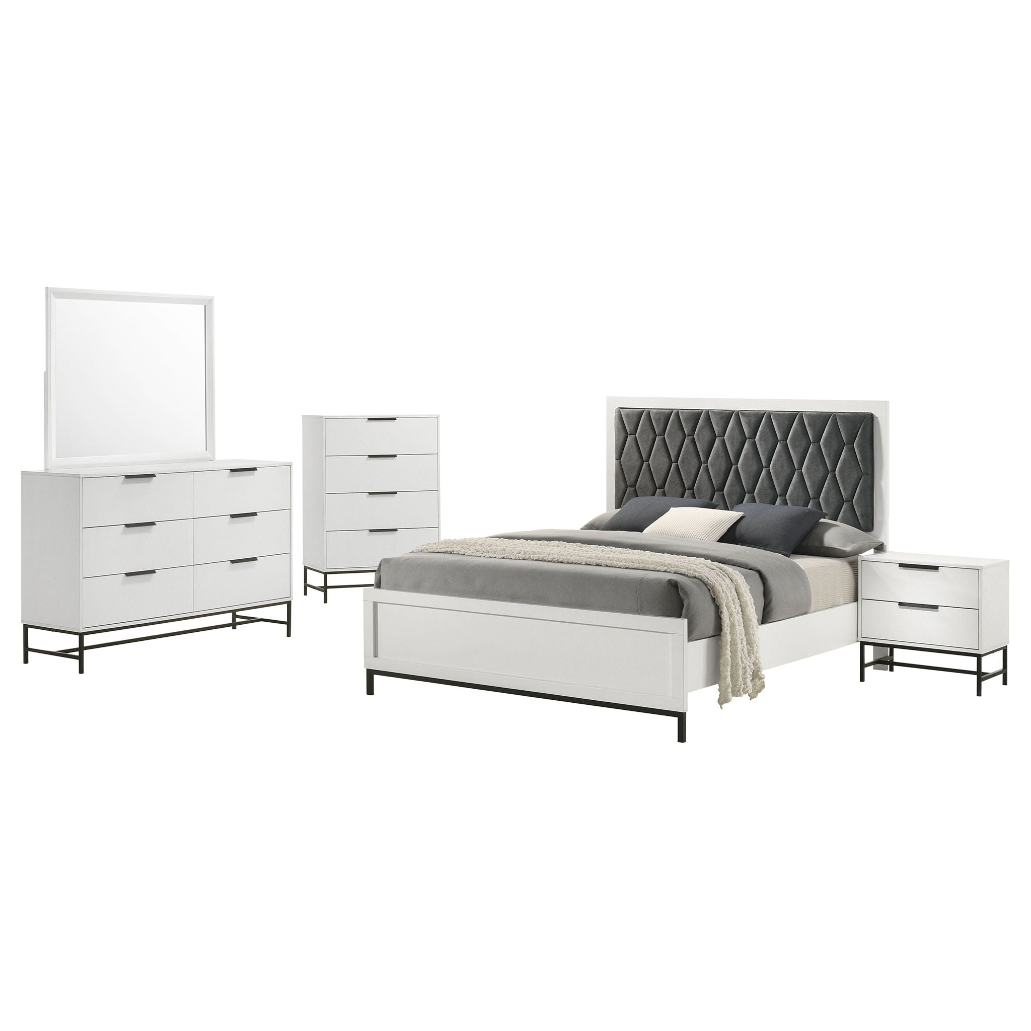 Sonora 5-piece Eastern King Bedroom Set White