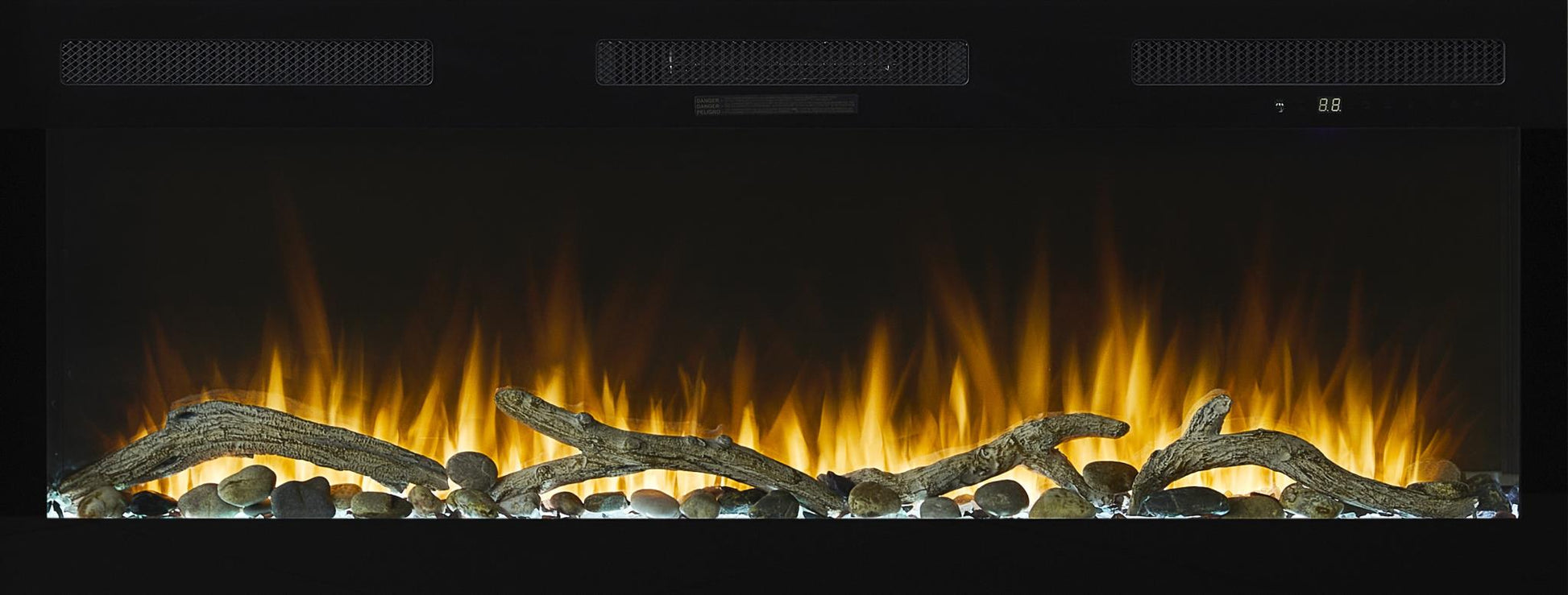 2PC Elure 84" Latte Fireplace Console with 50" Logs