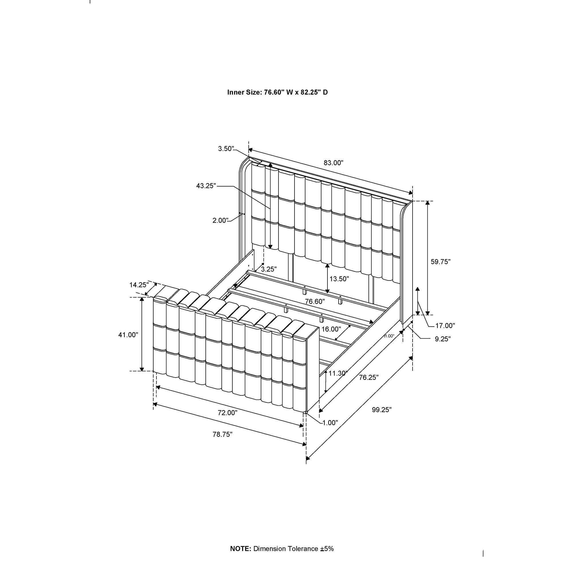 Isaiah - Bed With TV Lift-LED Speakers And Fireplace - | Free