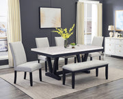 Varley - 6 Piece Dining Room Set - White / Gray