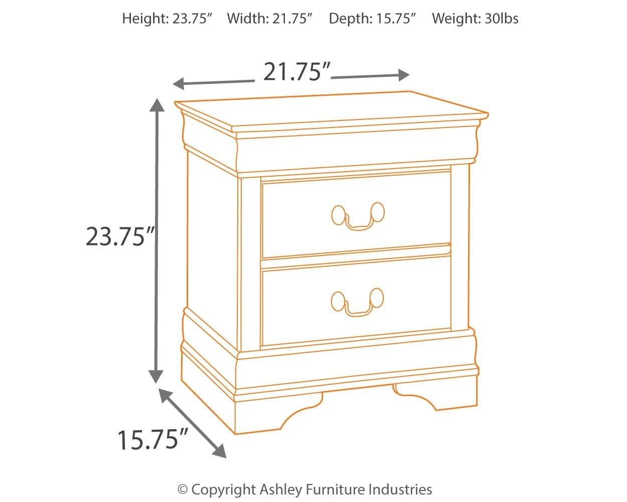 Alisdair - Two Drawer Night Stand - Reddish Brown