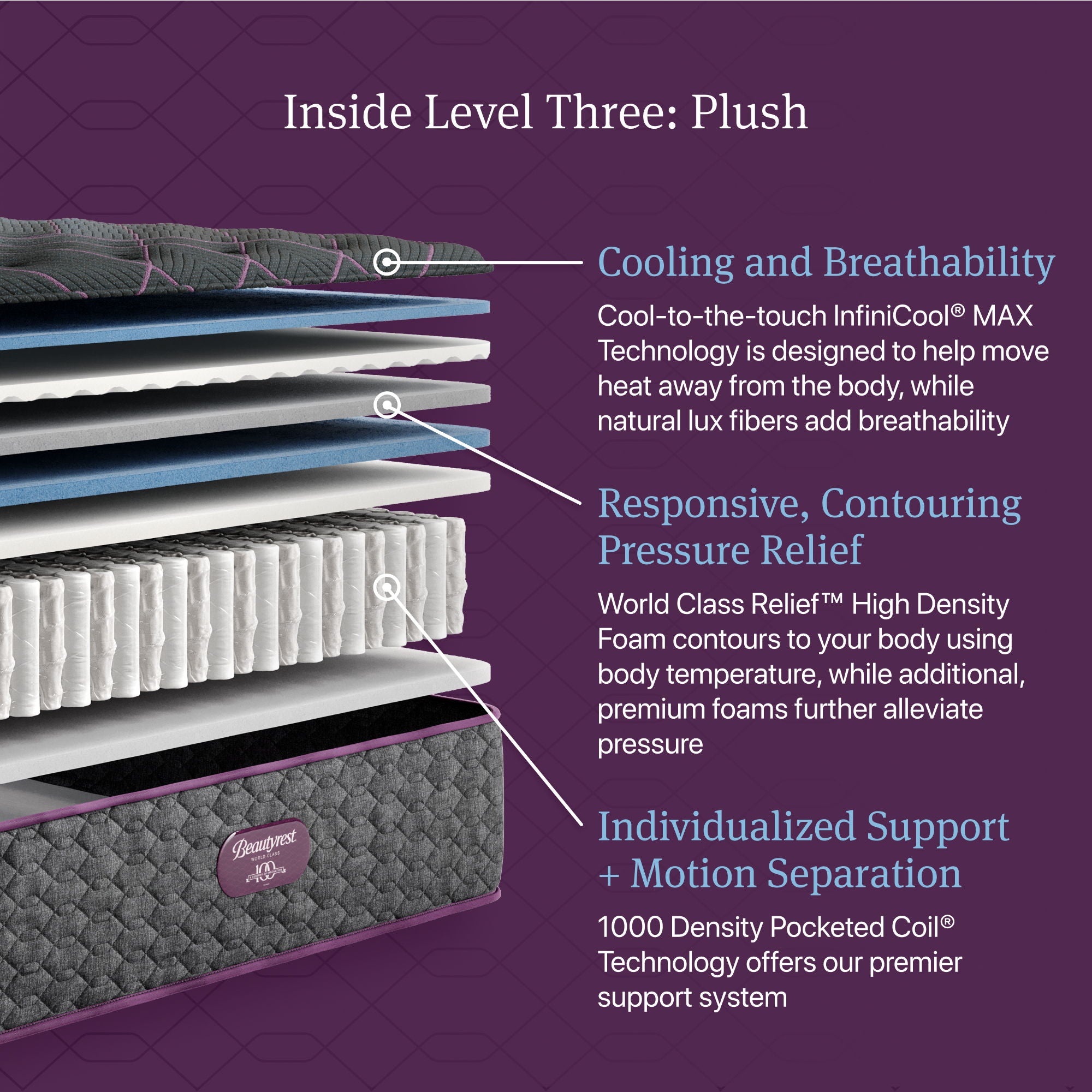 Beautyrest World Class - Level Three Plush Mattress