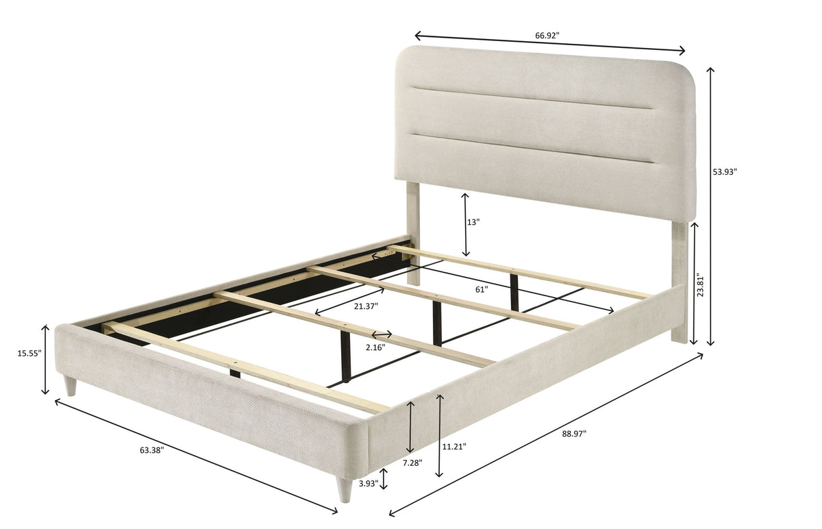 Nyomi - Upholstered Queen Bed - White