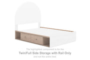 Arloster - Twin/Full Side Storage With Rail - Tan