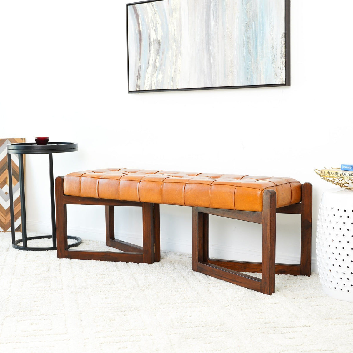 Riley - Bench - Brown / Rustic / Tan