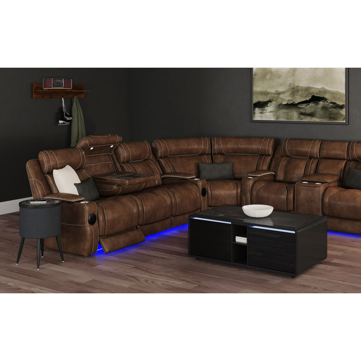 Halo - Smart Coffee Table With Fridge And Speaker - Black